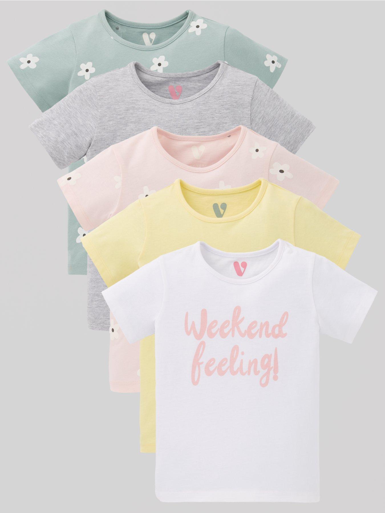 undefined Girls 5 Pack Short Sleeve T-shirt - Multi
