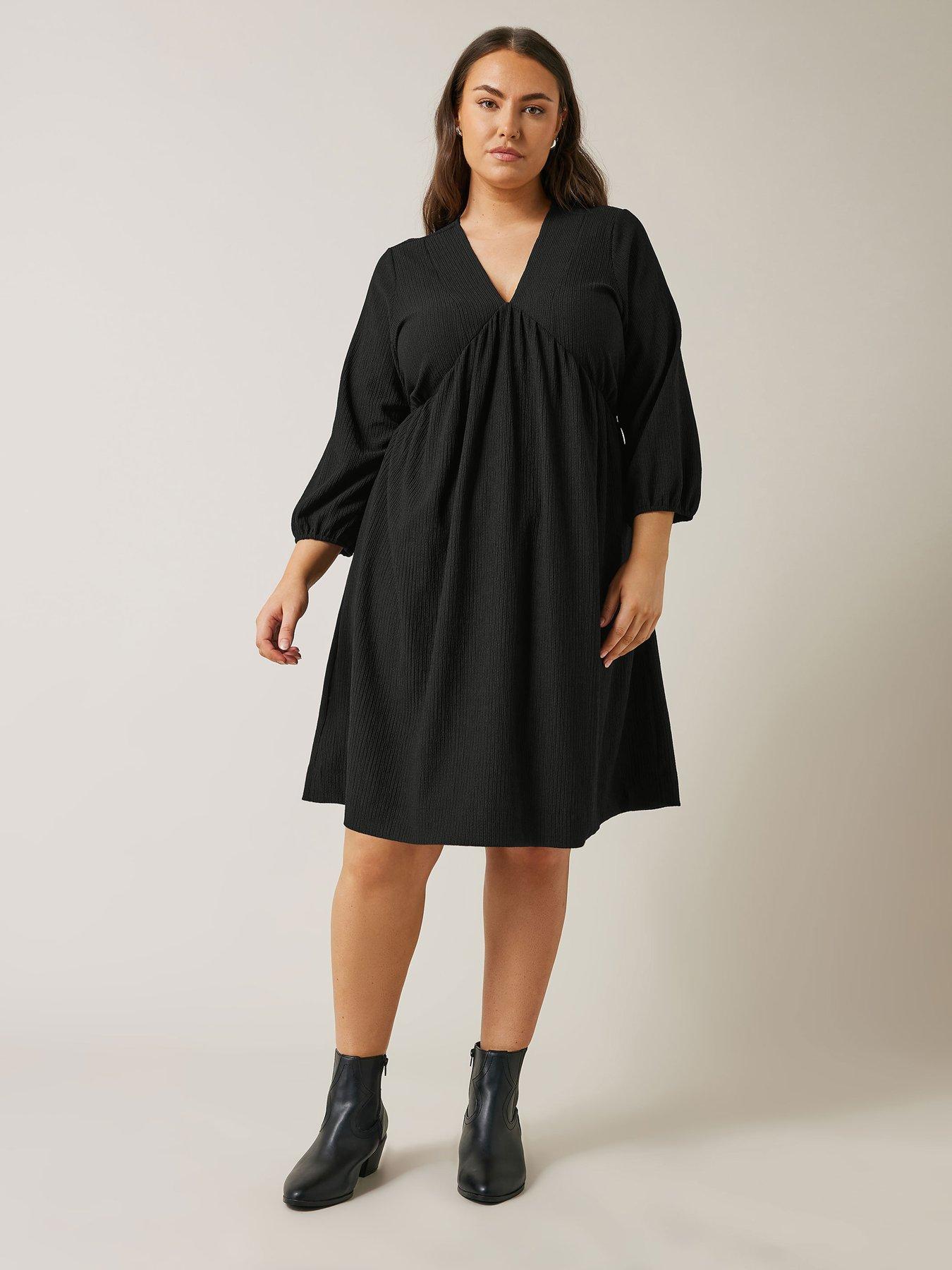 Image 1 of 4 of Evans Jersey Crepe Dress - Black