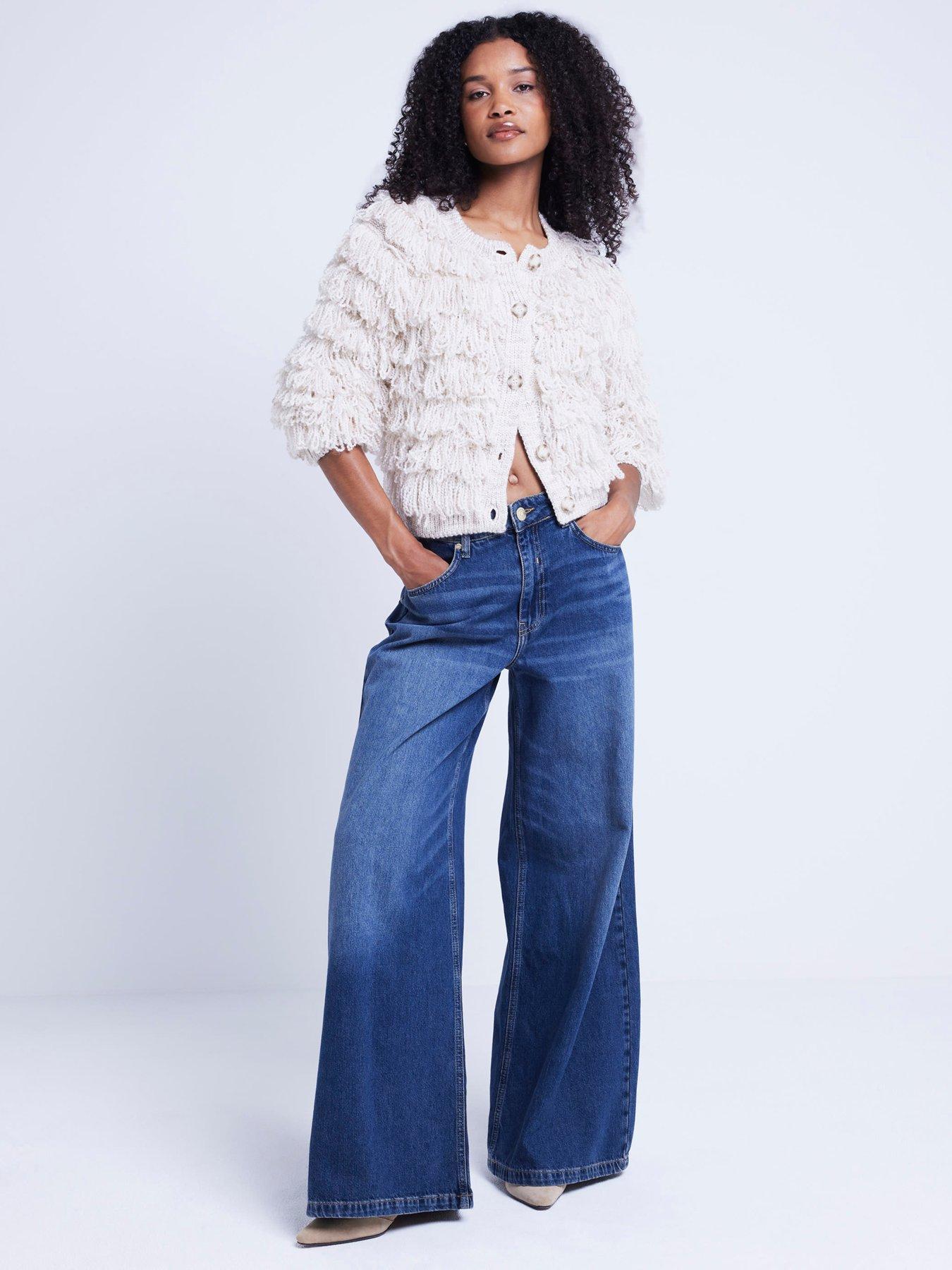 Image 3 of 6 of River Island Fringe Cardigan - Cream