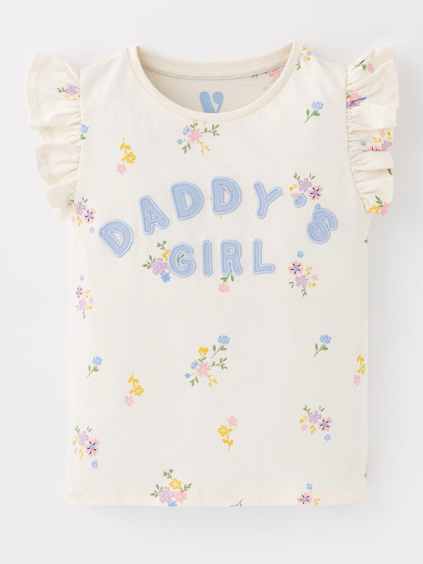 undefined Girls Daddy's Girl Short Sleeve T-shirt - Ivory