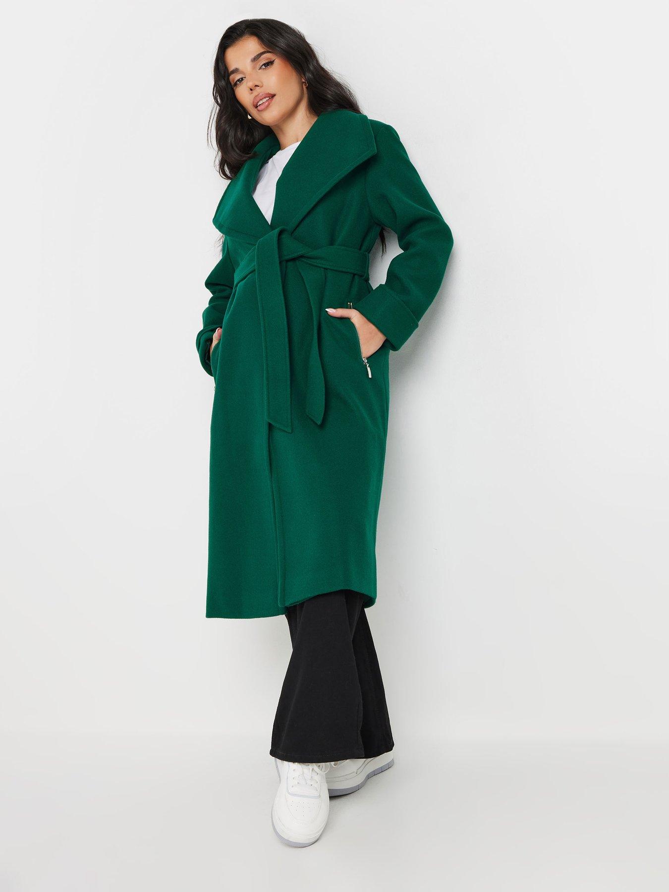 Petite coat with belt deals