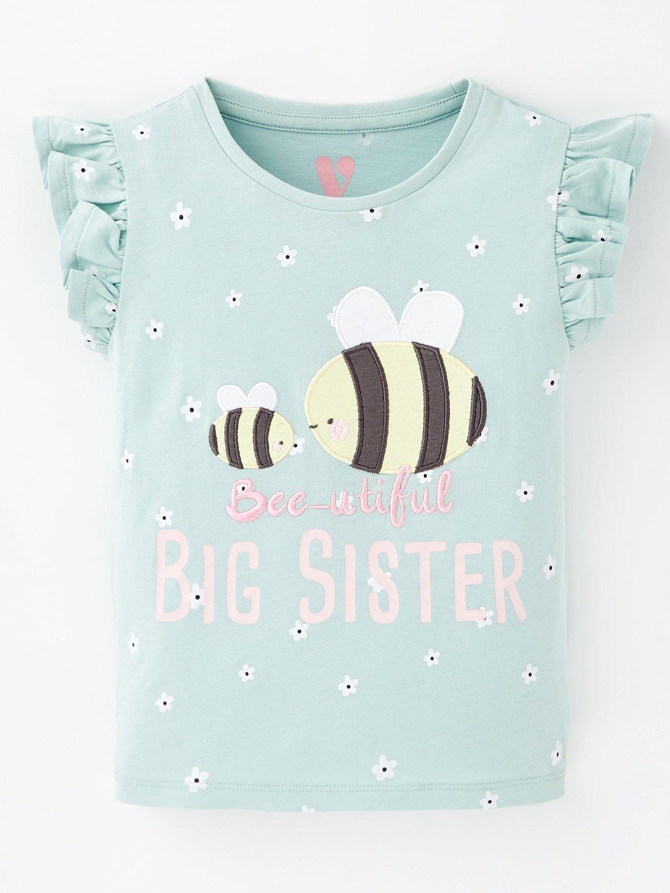 undefined Girls Bumblebee Big Sister T-Shirt - Blue