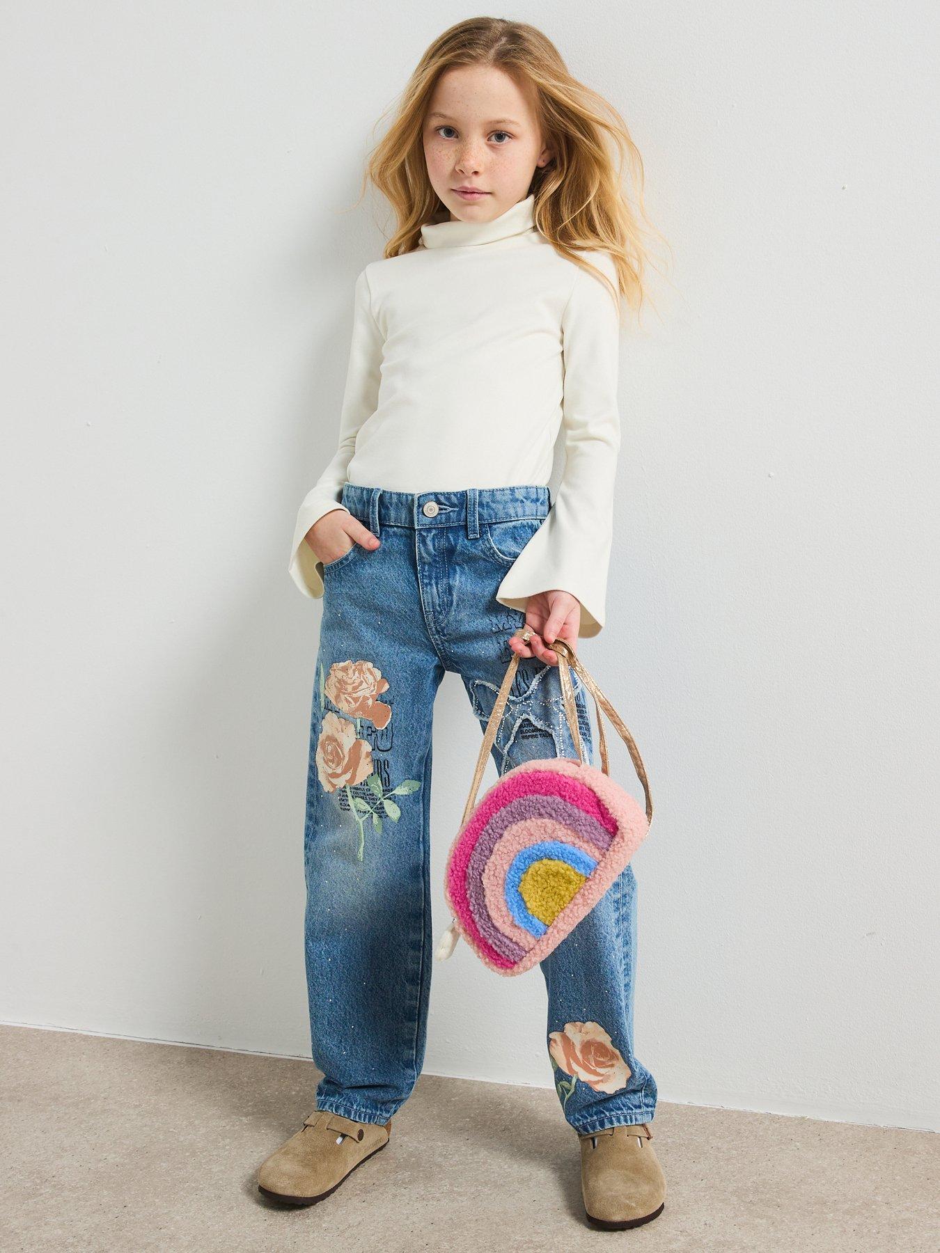 undefined Girls Roll Neck Long Sleeve Top - Beige