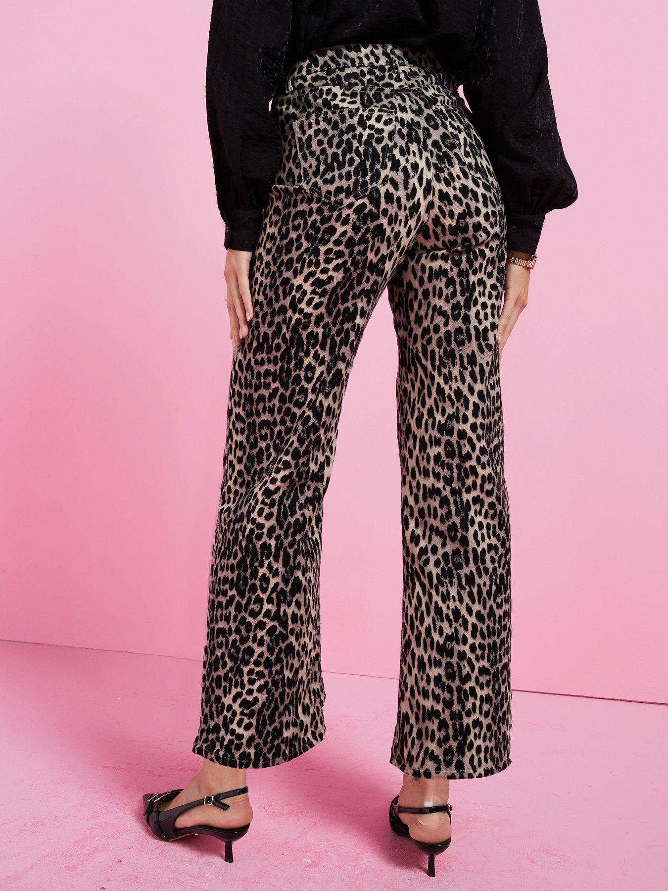 Image 2 of 6 of Only Wide Leg Leopard Print Jean - Multi