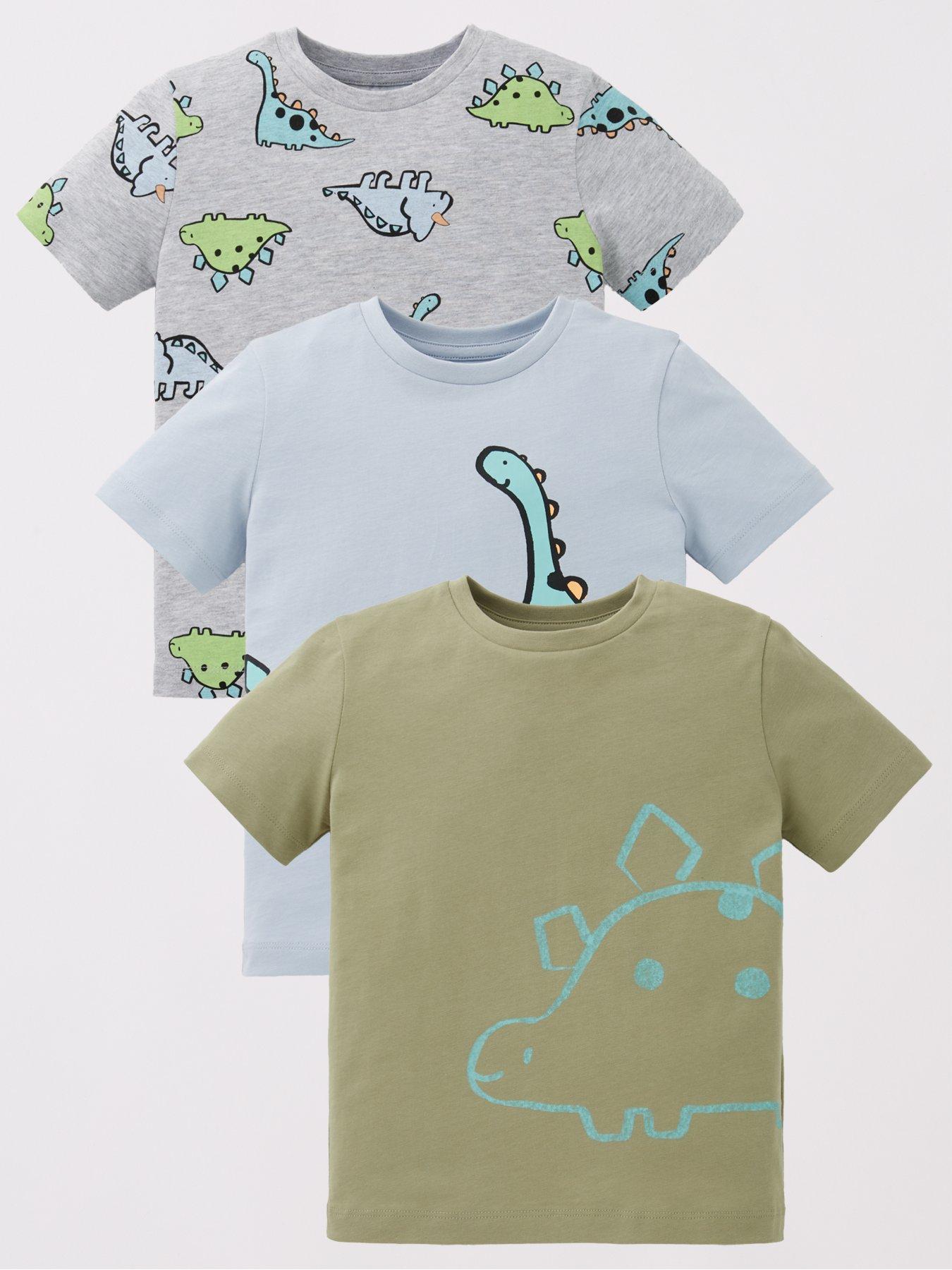 undefined Boys 3 Pack Dinosaur Graphic Short Sleeve T-shirt - Multi