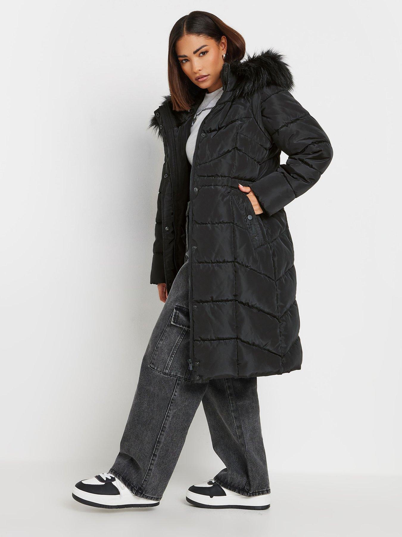 PixieGirl Petite Midi Padded 2in1 Coat Black Very