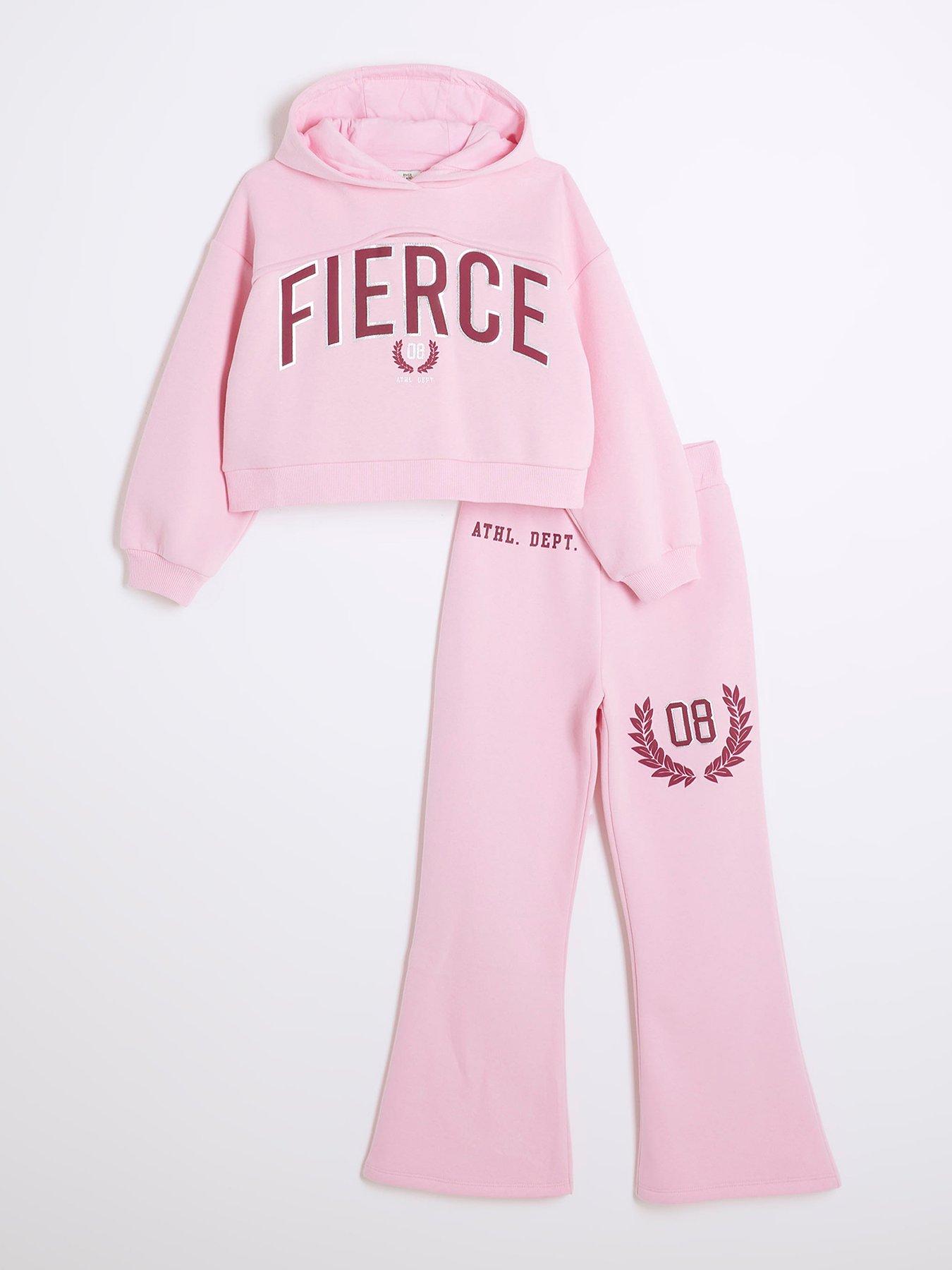 River Island Older Girl Fierce Cutout Sweat Set Pink Very