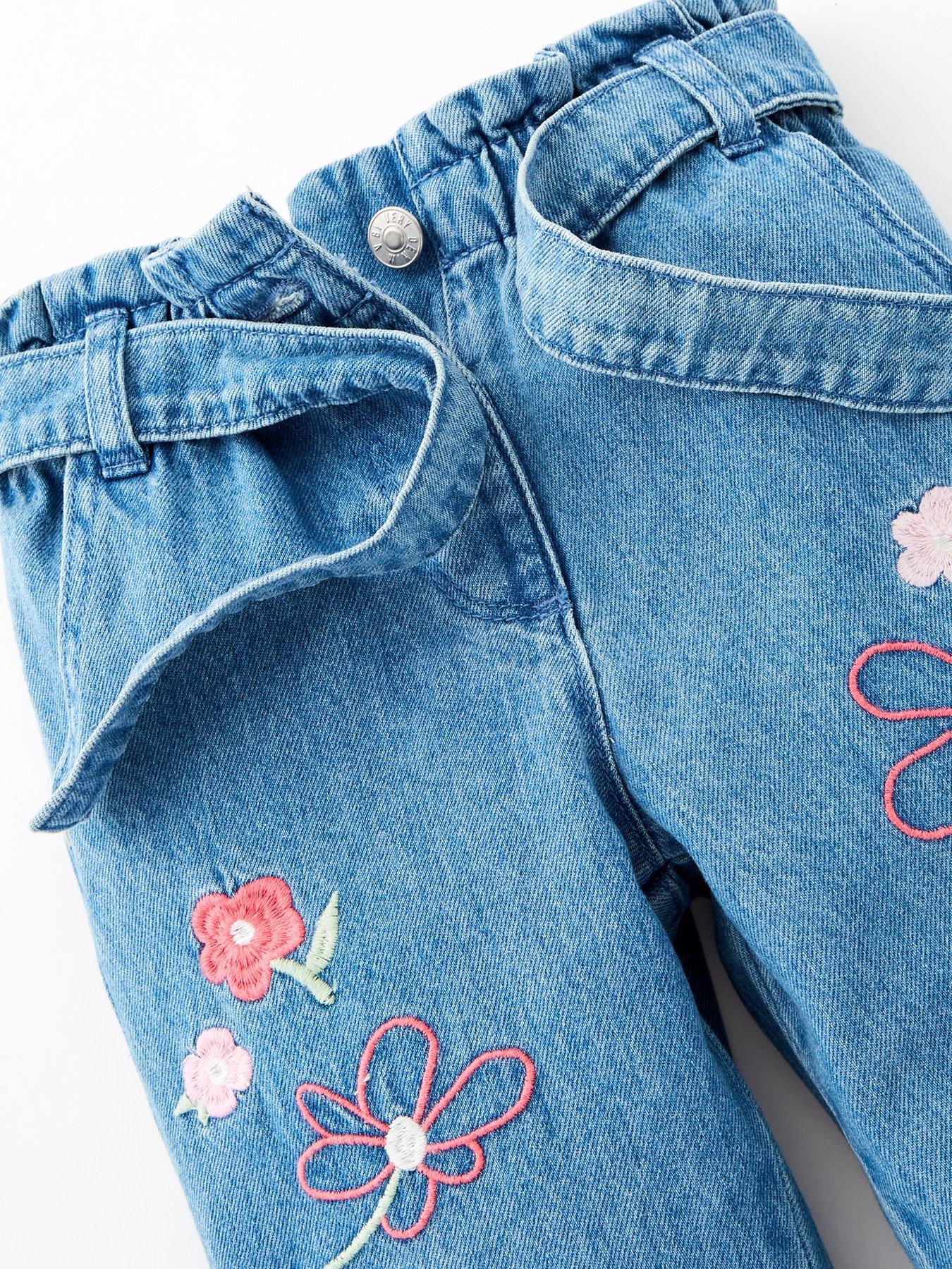 Image 3 of 4 of Mini V by Very Girls Embroidered Floral Jean - Blue