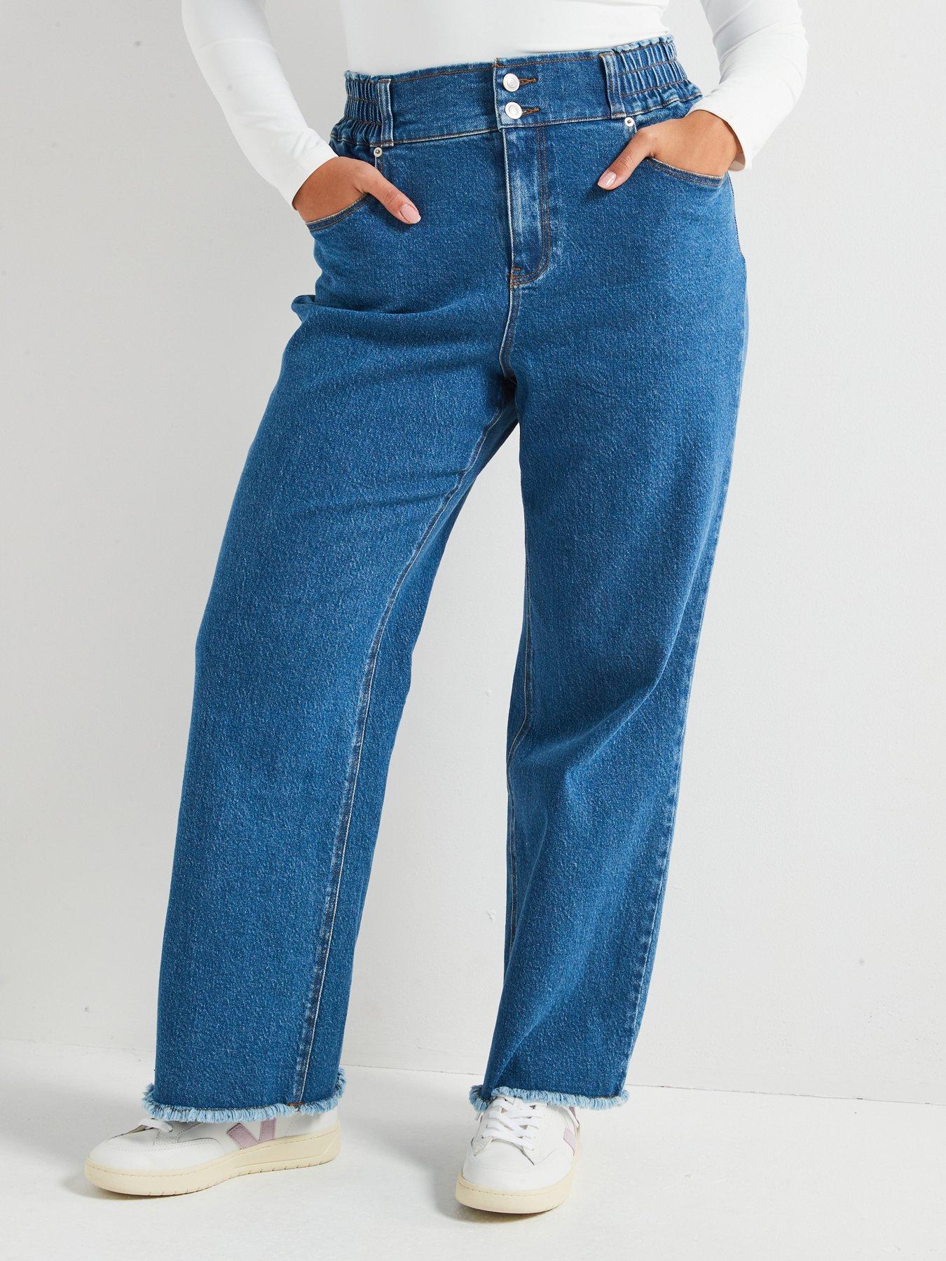 undefined Wide Leg Elasticated Waist Jean - Blue