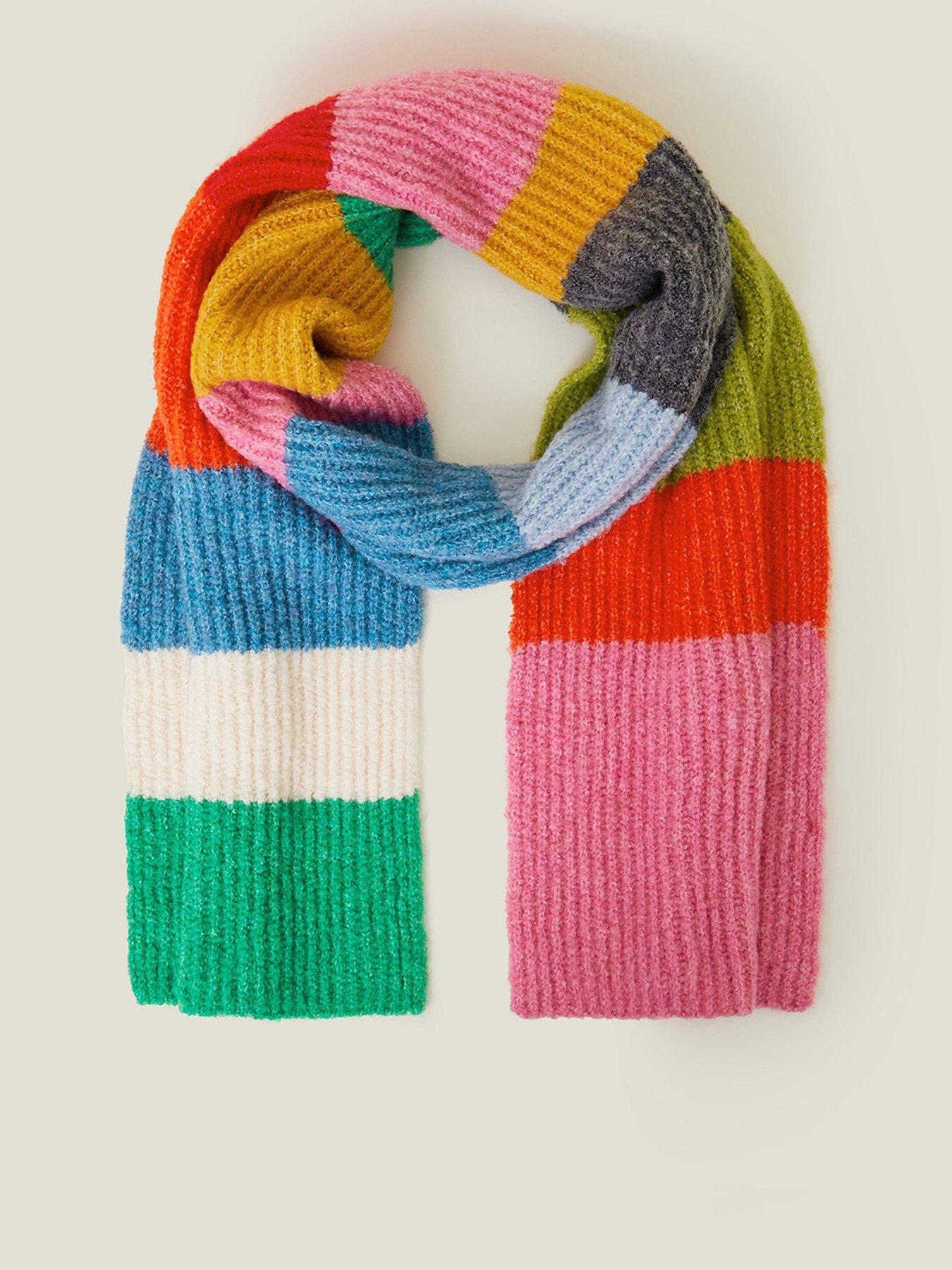Image 1 of 2 of Accessorize Bright Stripe Long Knit Scarf