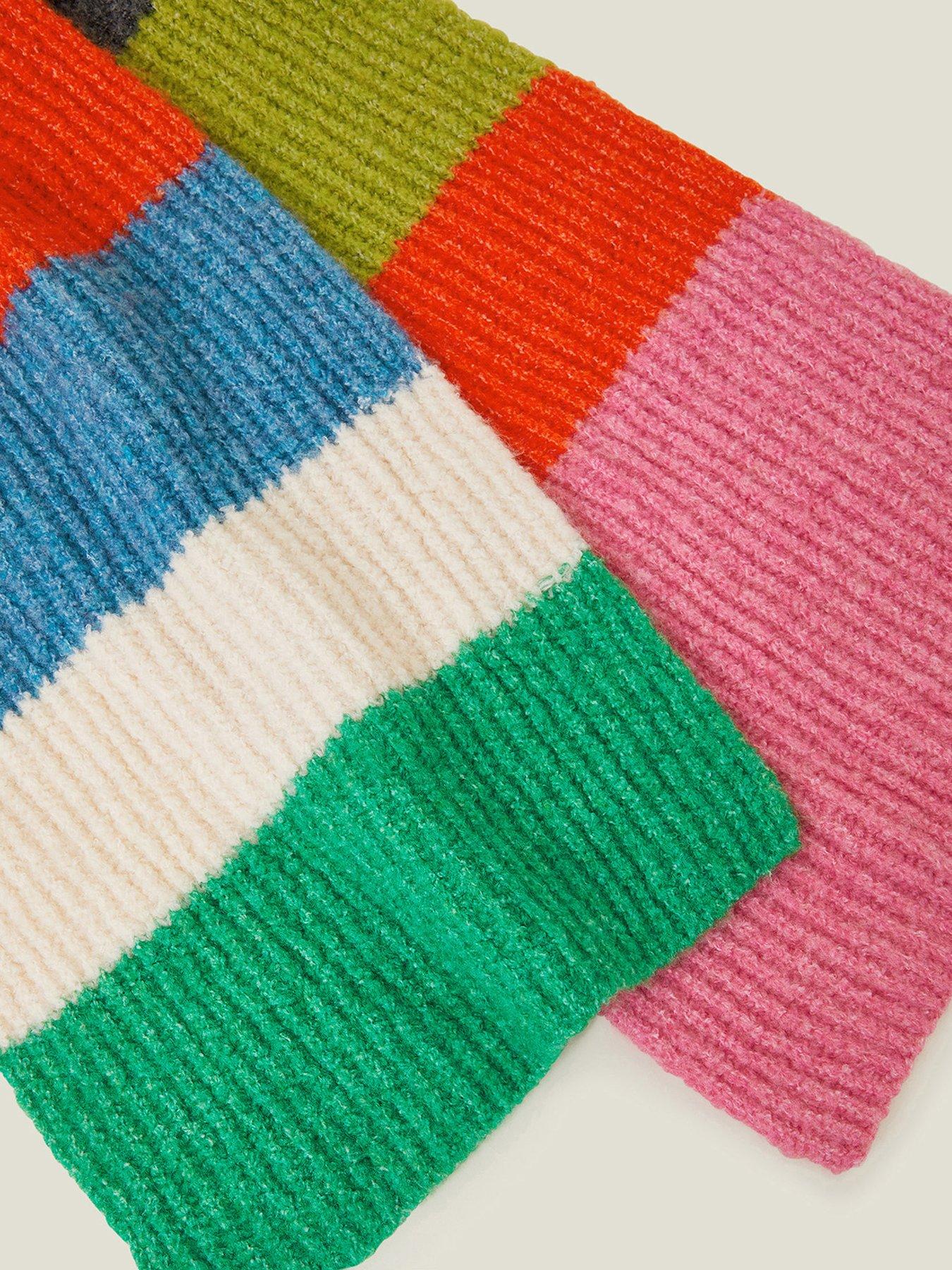Image 2 of 2 of Accessorize Bright Stripe Long Knit Scarf