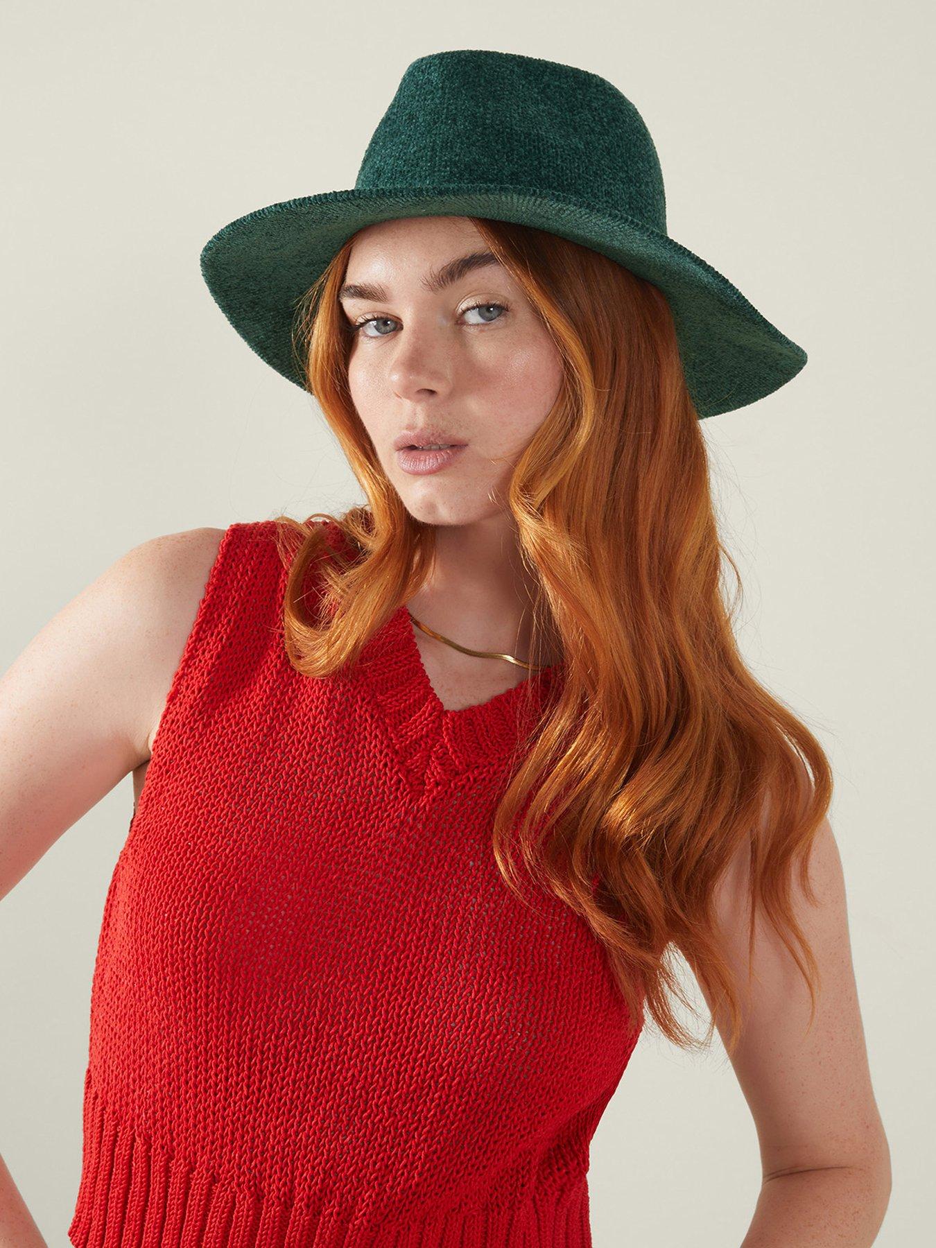 Image 2 of 4 of Accessorize Chenille Packable Fedora Hat