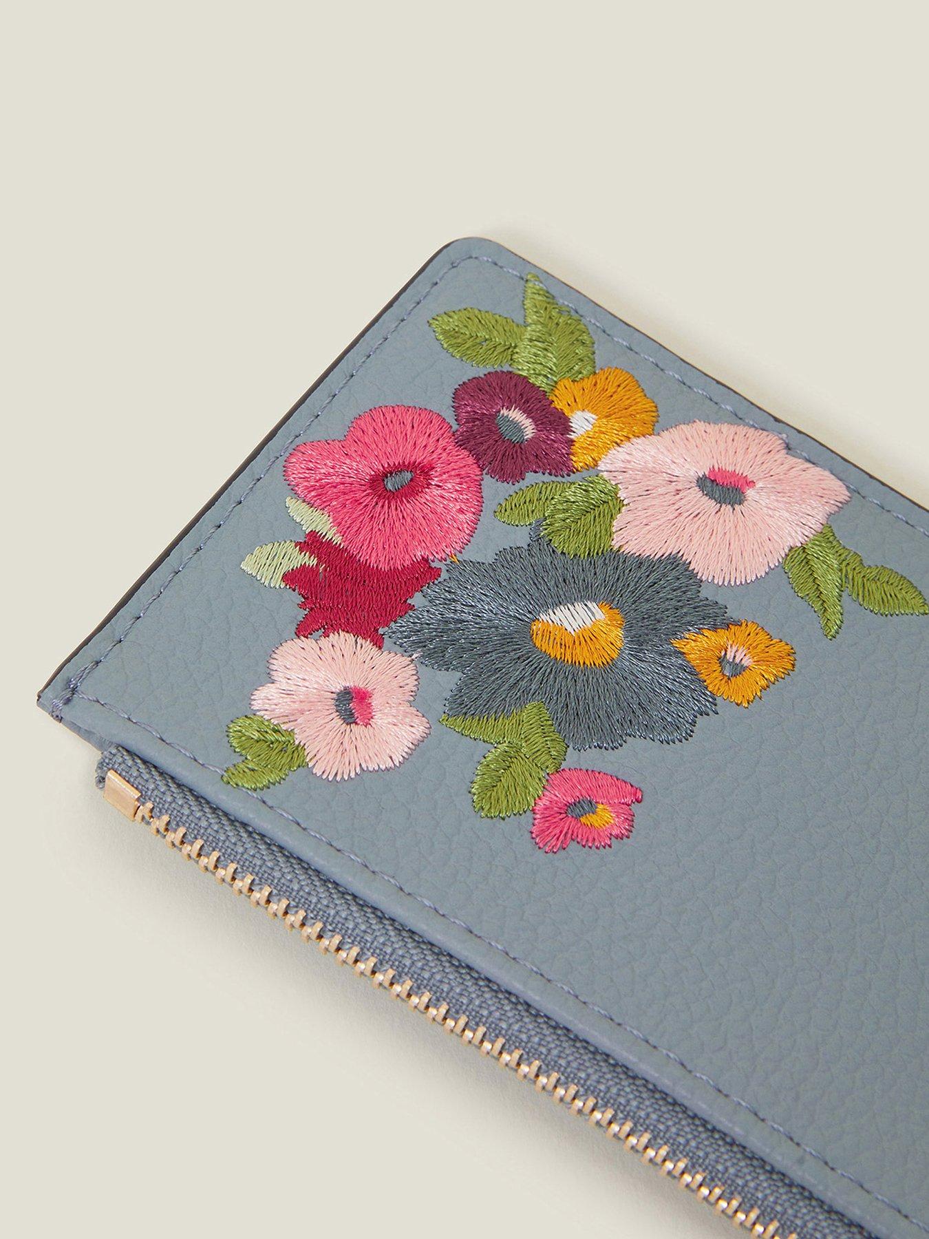 Image 3 of 3 of Accessorize Floral Embroidered Card Holder
