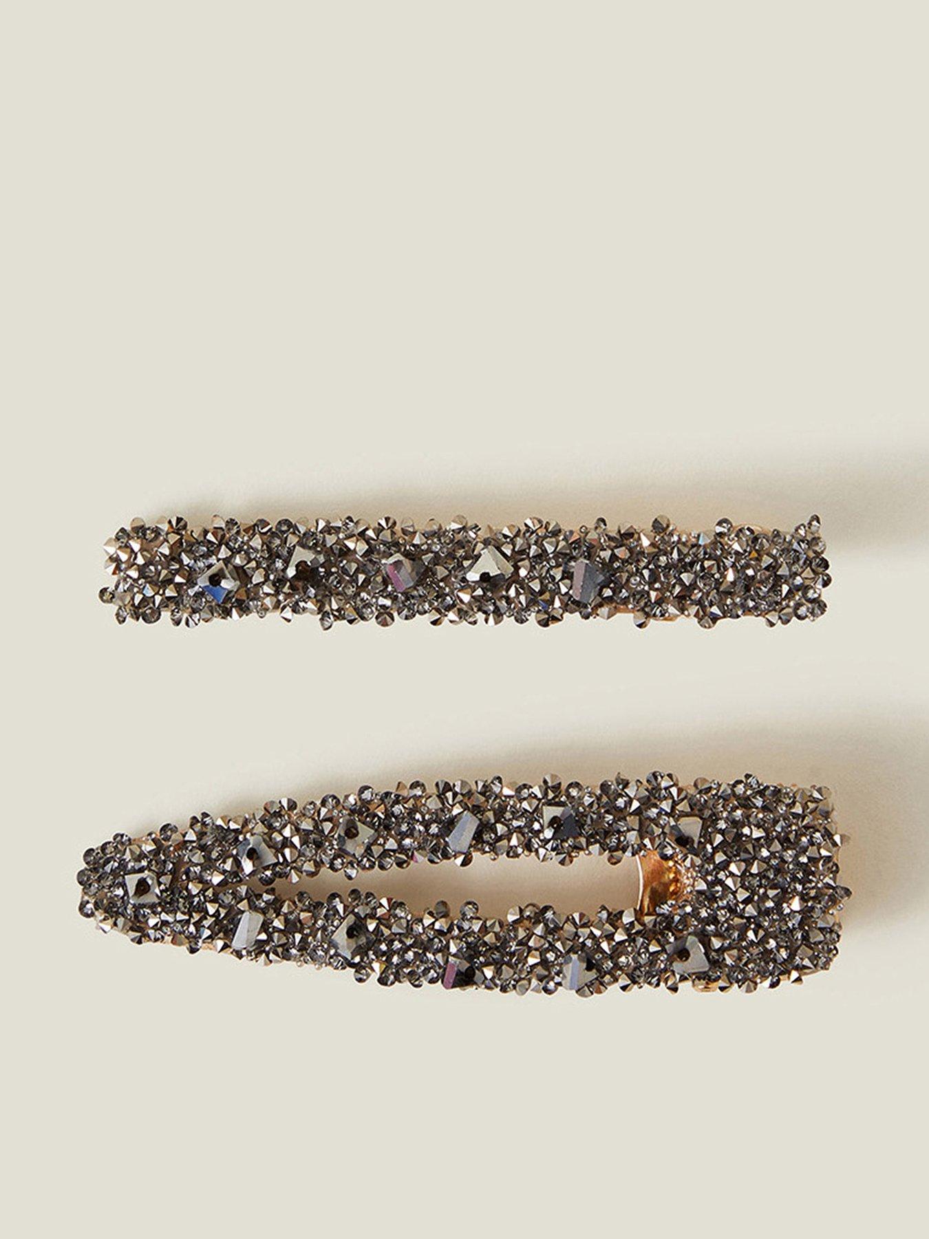 Image 1 of 2 of Accessorize 2 X Grey Sparkle Clips