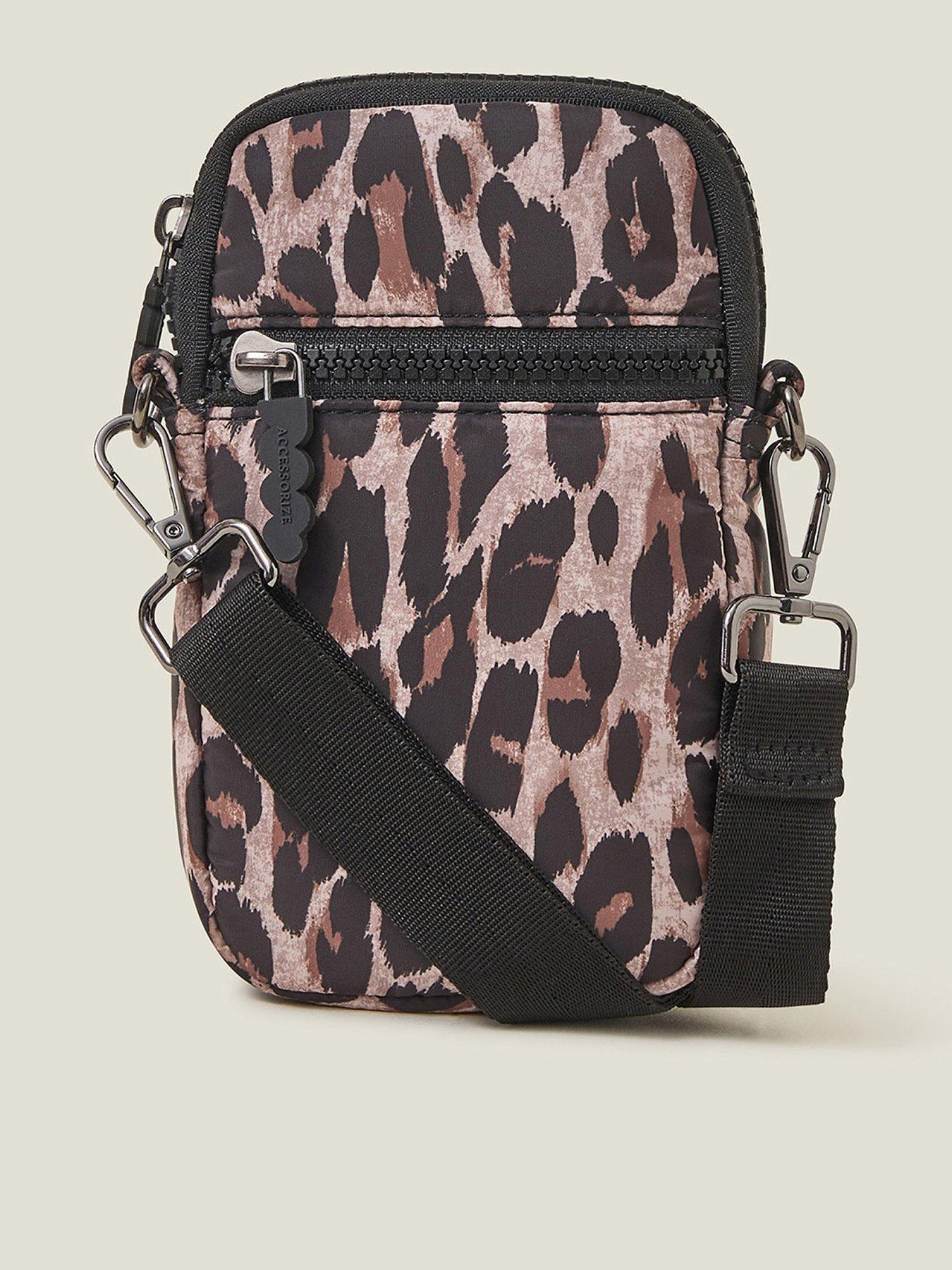 Image 1 of 4 of Accessorize Nylon Leopard Phone Bag