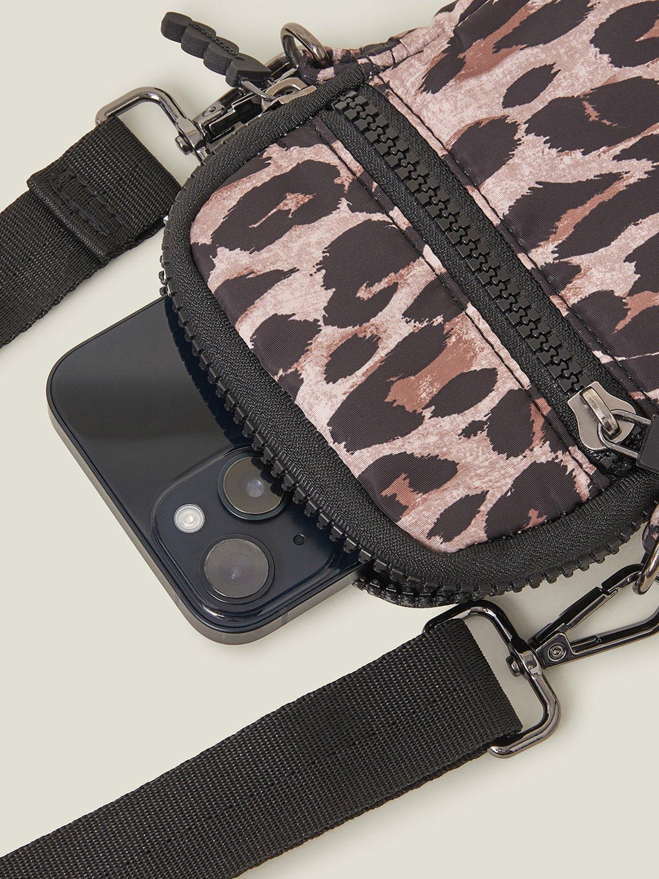 Image 4 of 4 of Accessorize Nylon Leopard Phone Bag