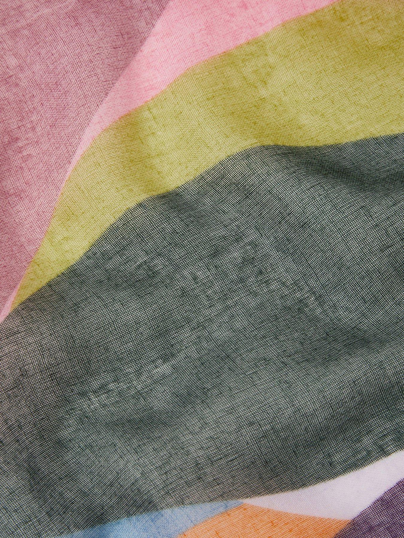 Image 3 of 3 of Accessorize Abstract Leaf Print Lightweight Scarf