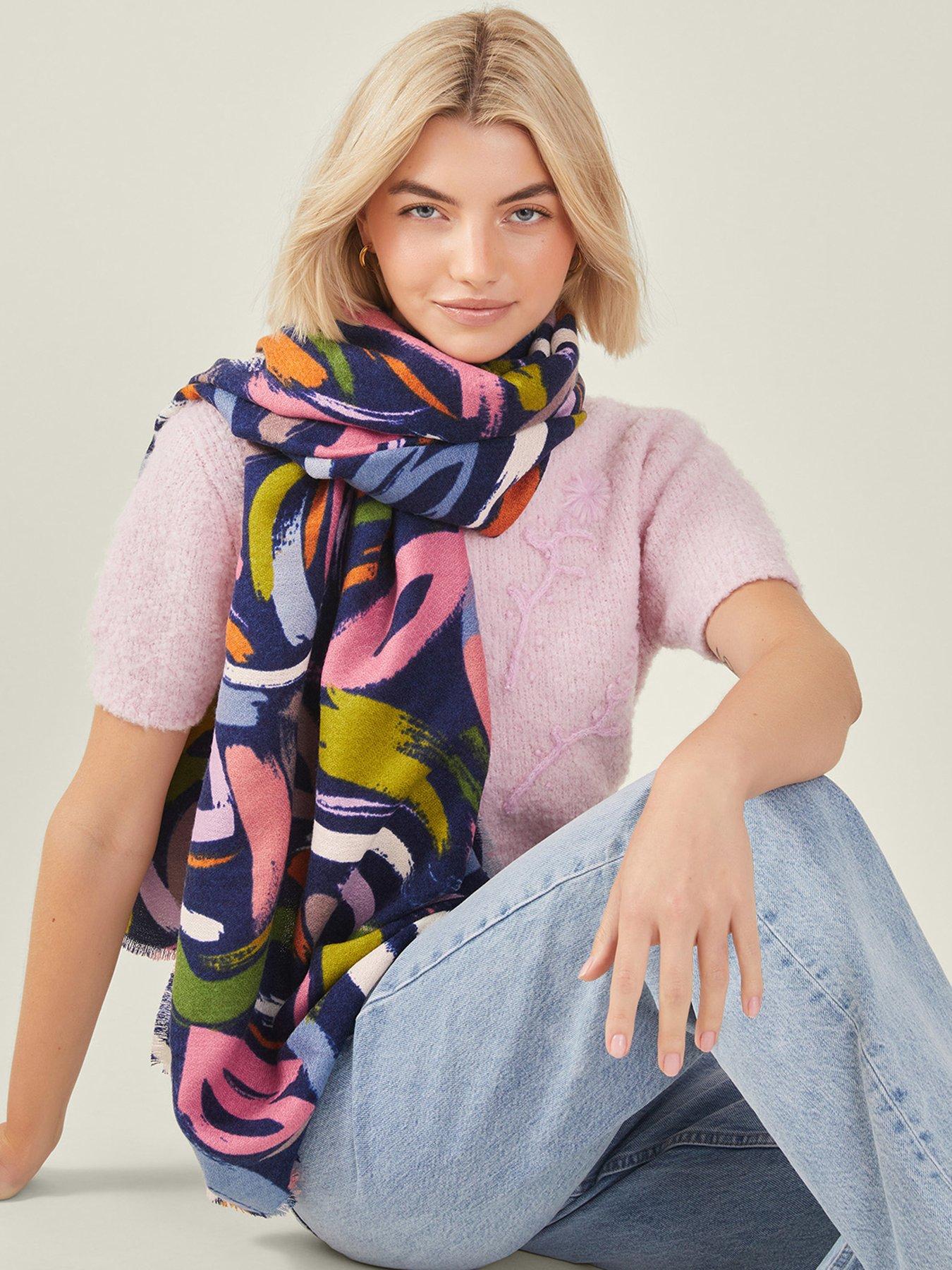 Image 2 of 3 of Accessorize Abstract Brushstrokes Scarf