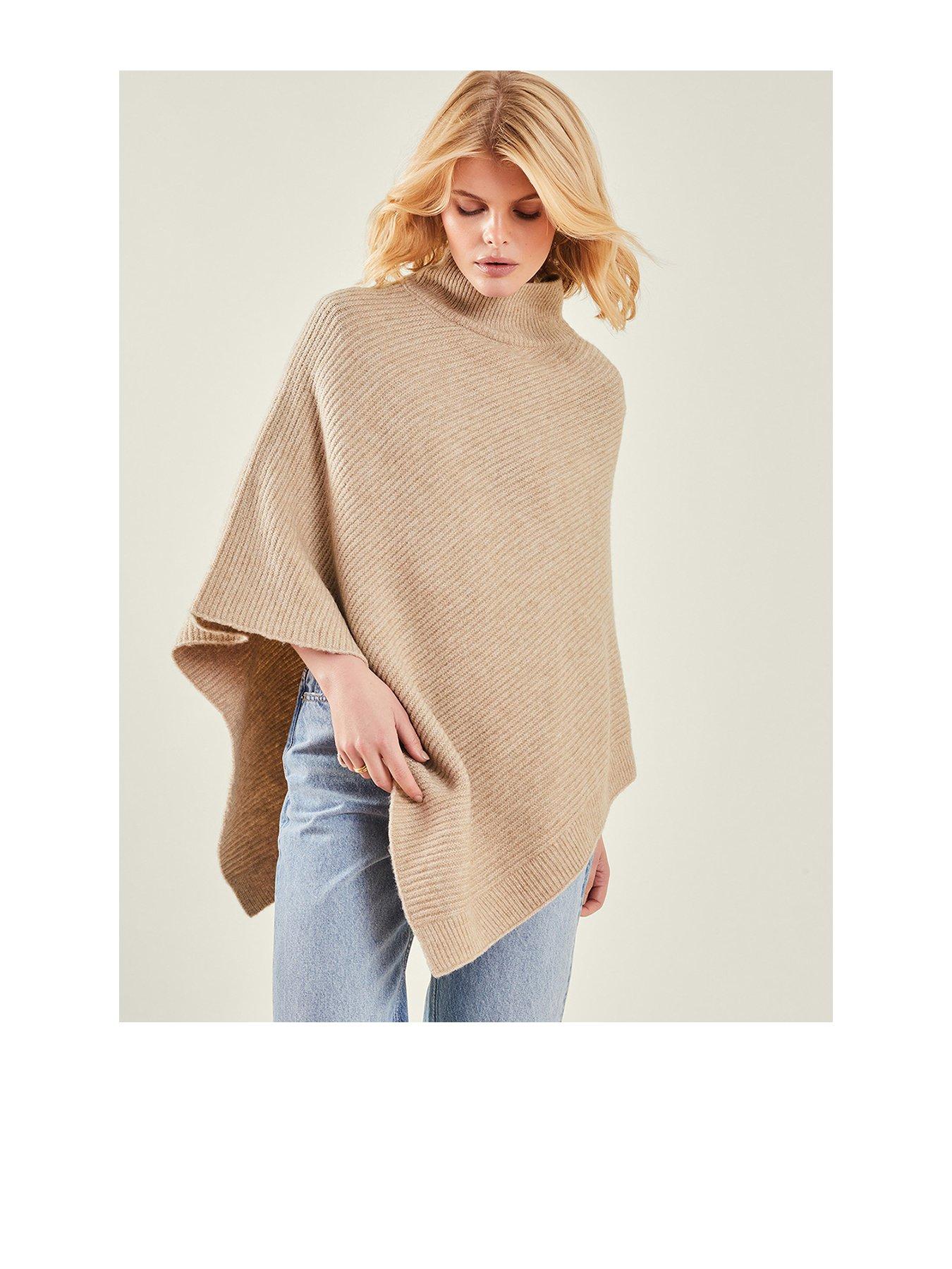 Image 1 of 4 of Accessorize Hannah Ribbed Poncho
