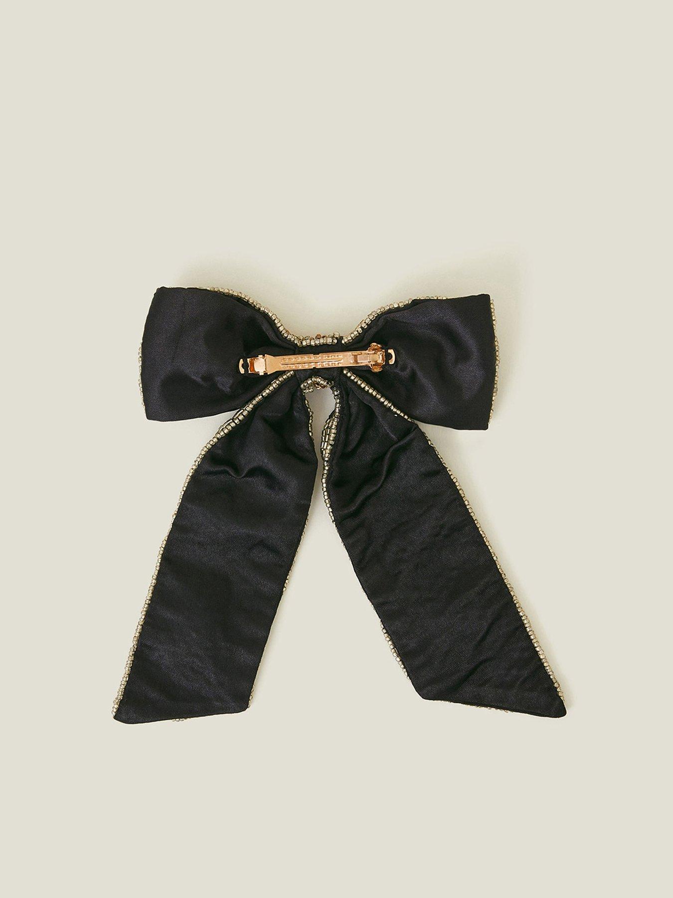 Image 3 of 4 of Accessorize Beaded Leopard Print Bow