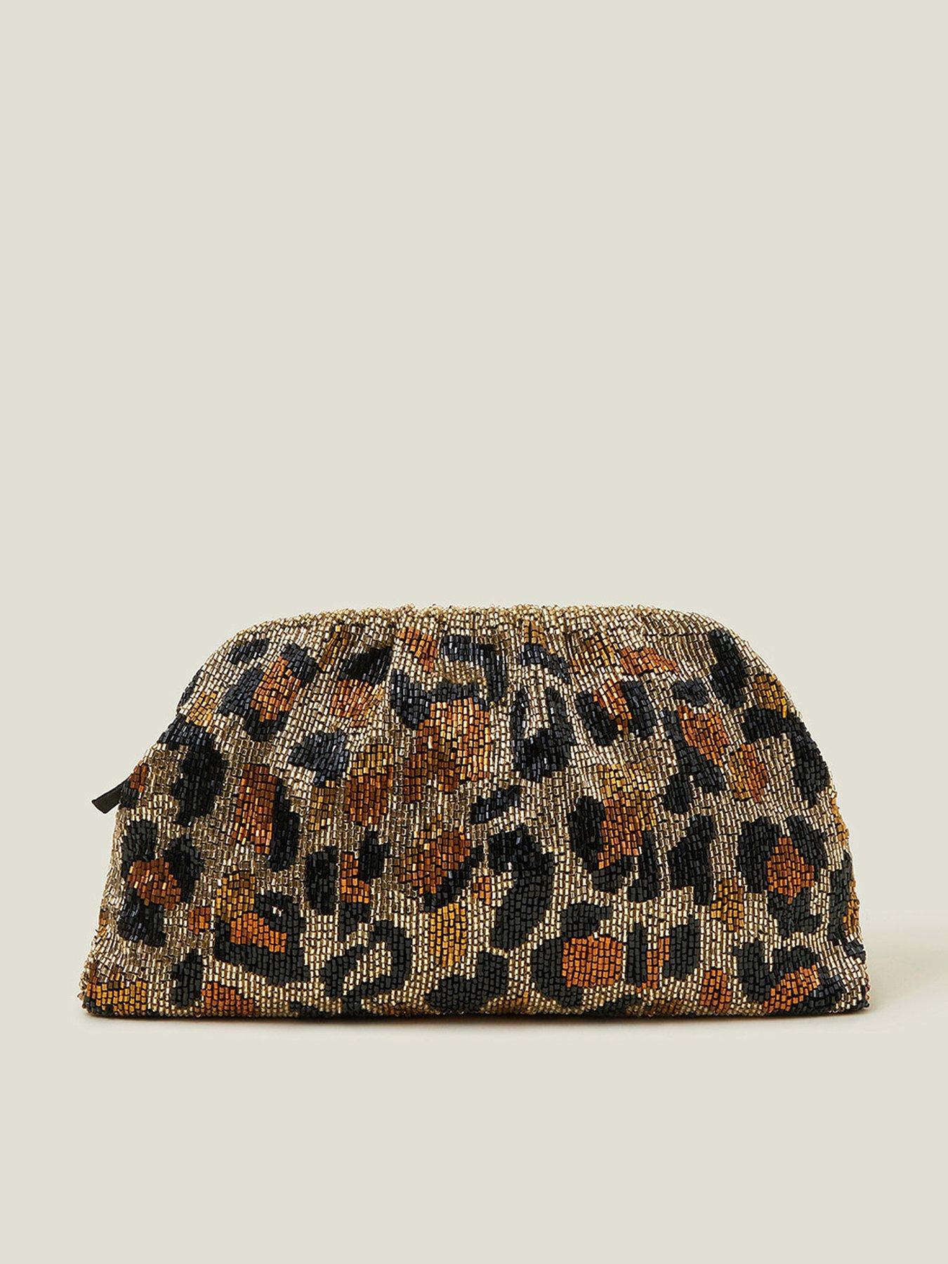 Image 1 of 5 of Accessorize Leopard Cloud Clutch