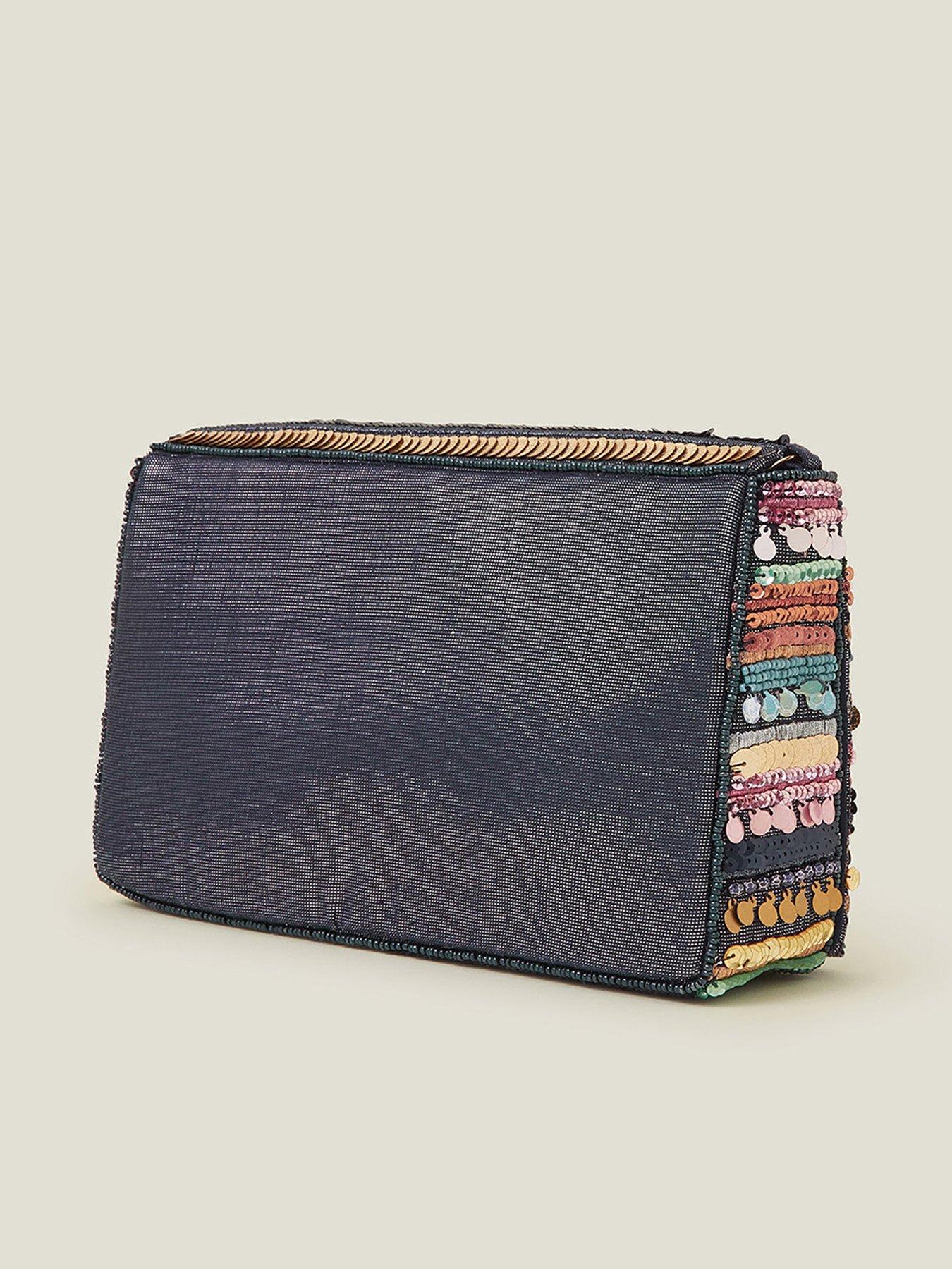 Image 3 of 5 of Accessorize Stripy Sequin Clutch