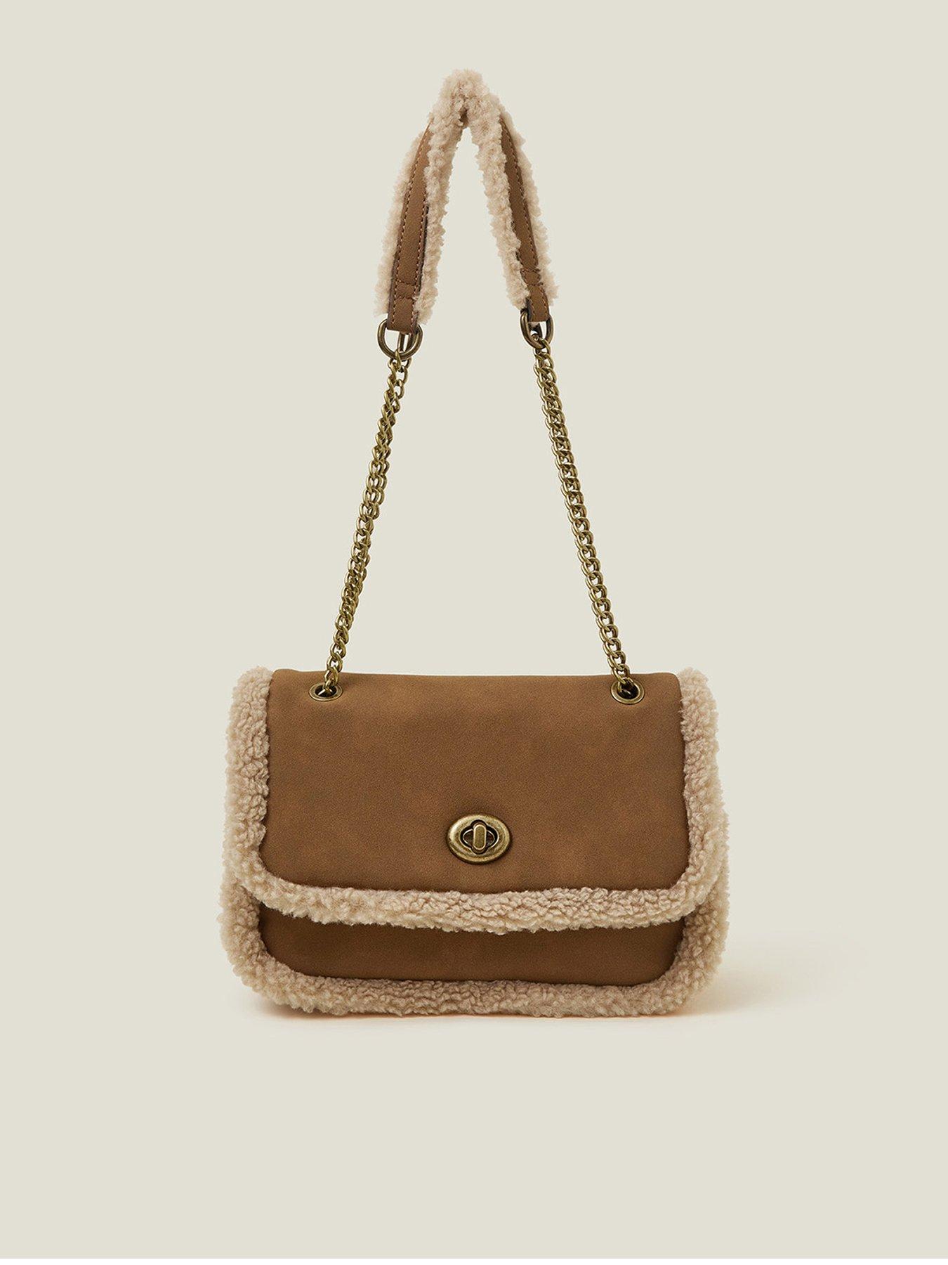 Accessorize Shearling Trim Chain Cross Body Very