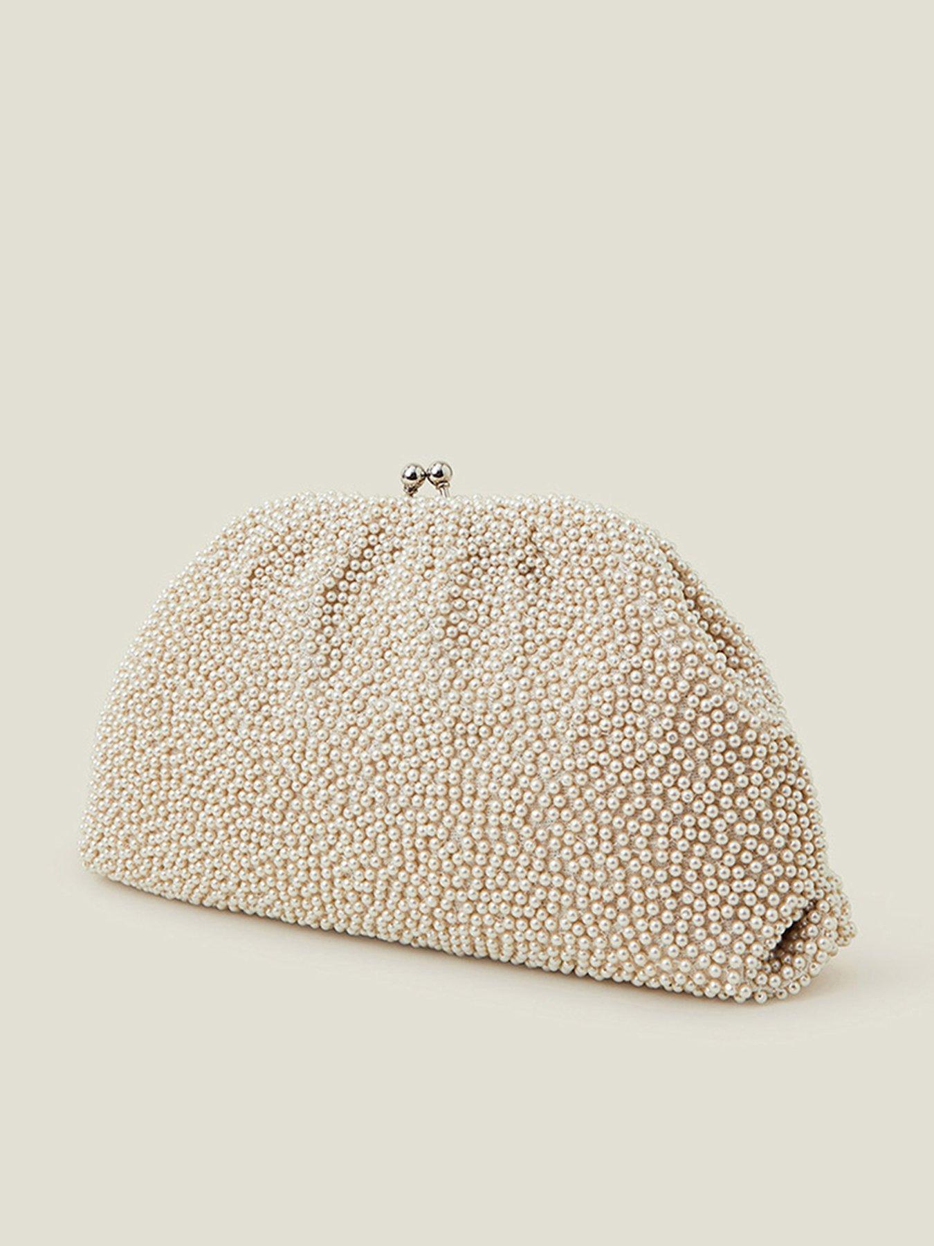 Image 3 of 4 of Accessorize Bridal Pearl Cloud Clutch