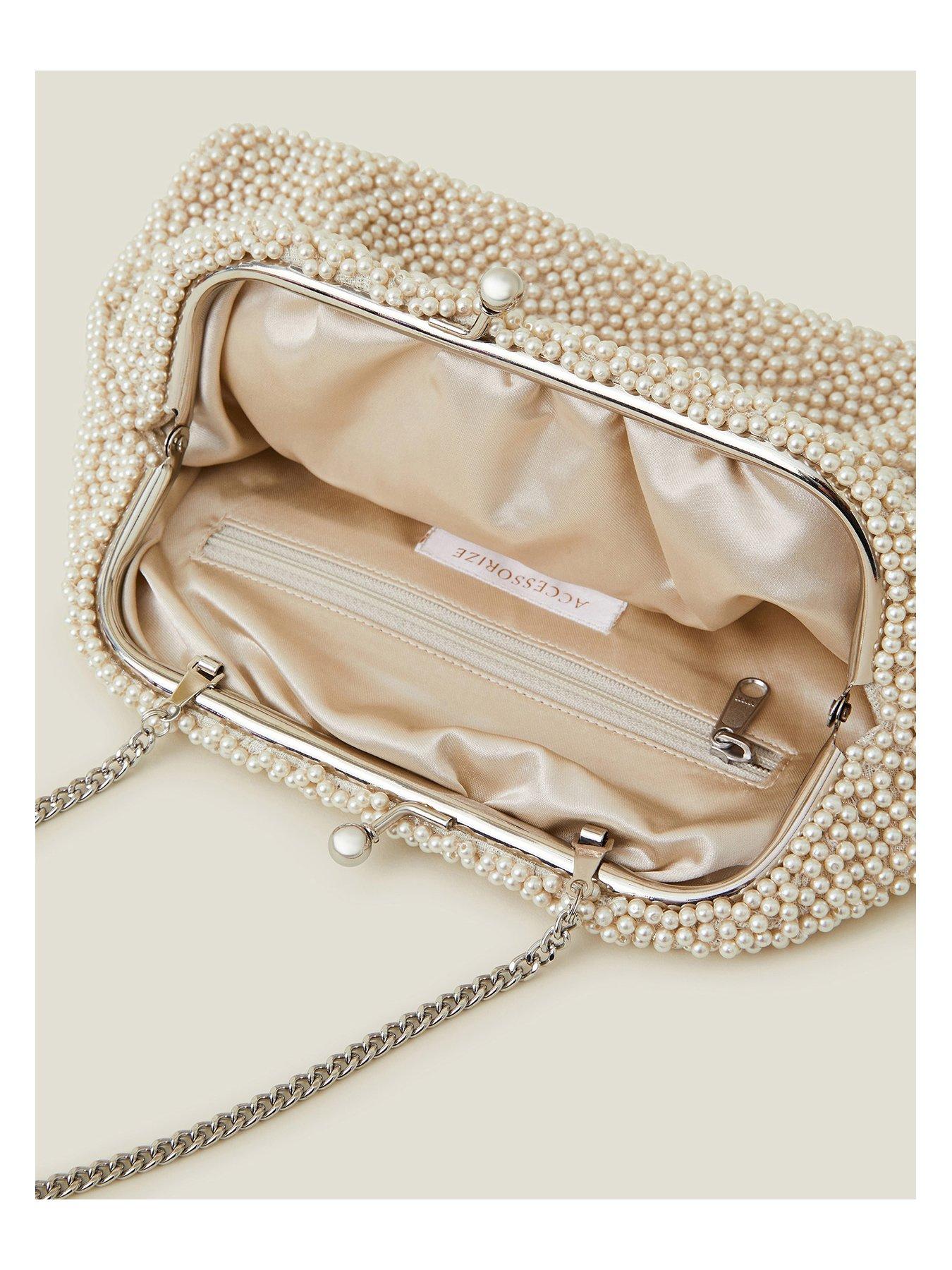 Image 4 of 4 of Accessorize Bridal Pearl Cloud Clutch