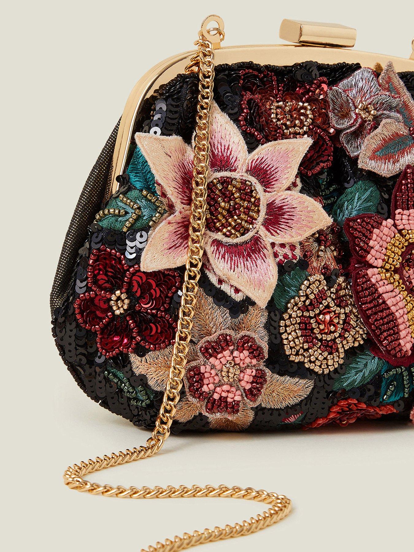 3d floral clutch bag sale