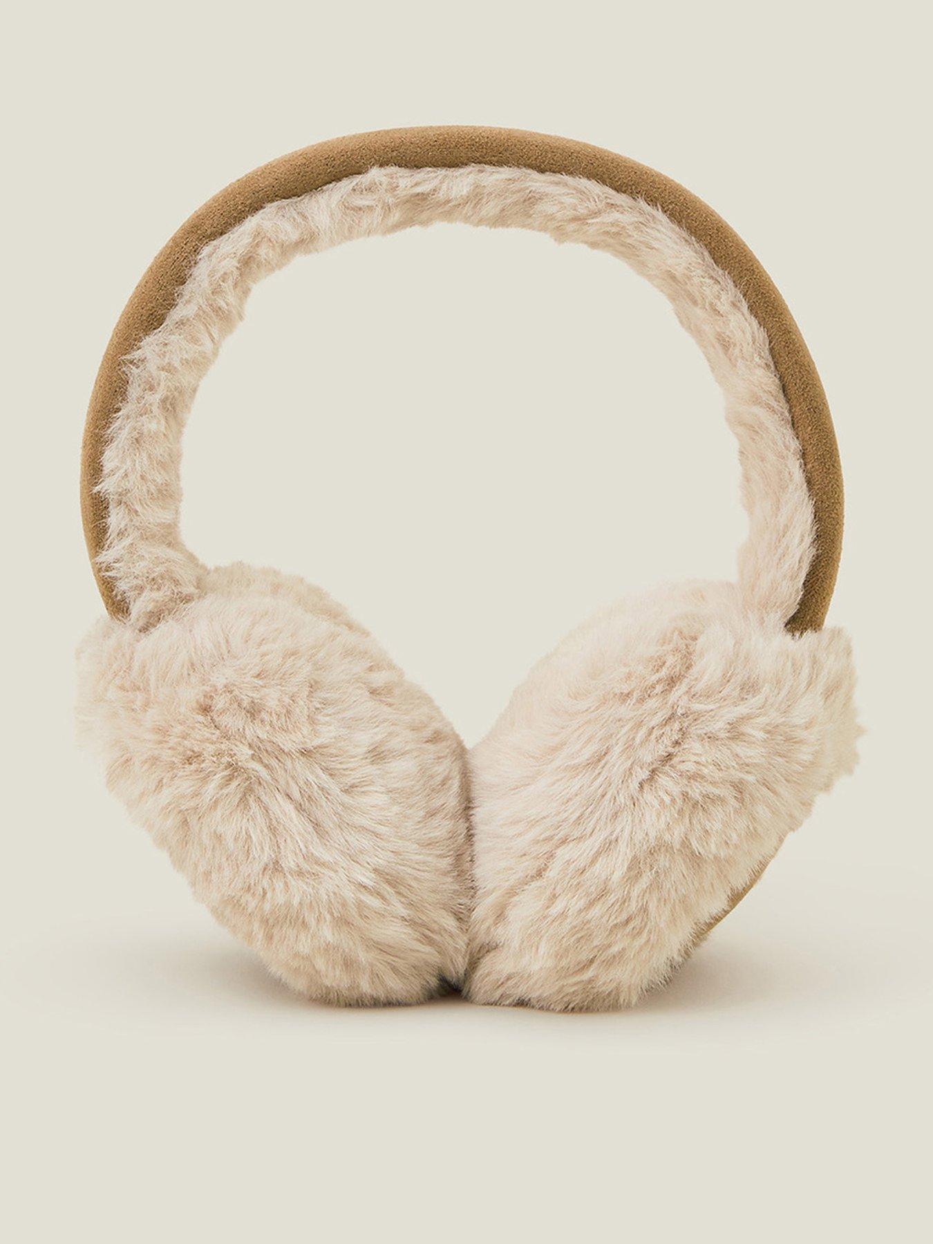 undefined Faux Fur Suedette Earmuffs - Black