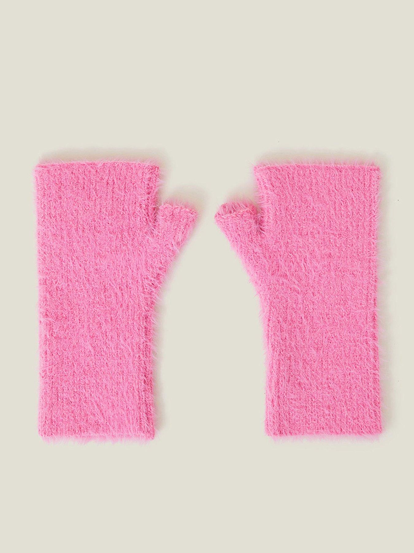 Image 1 of 2 of Accessorize Fluffy Midi Cut Off Gloves