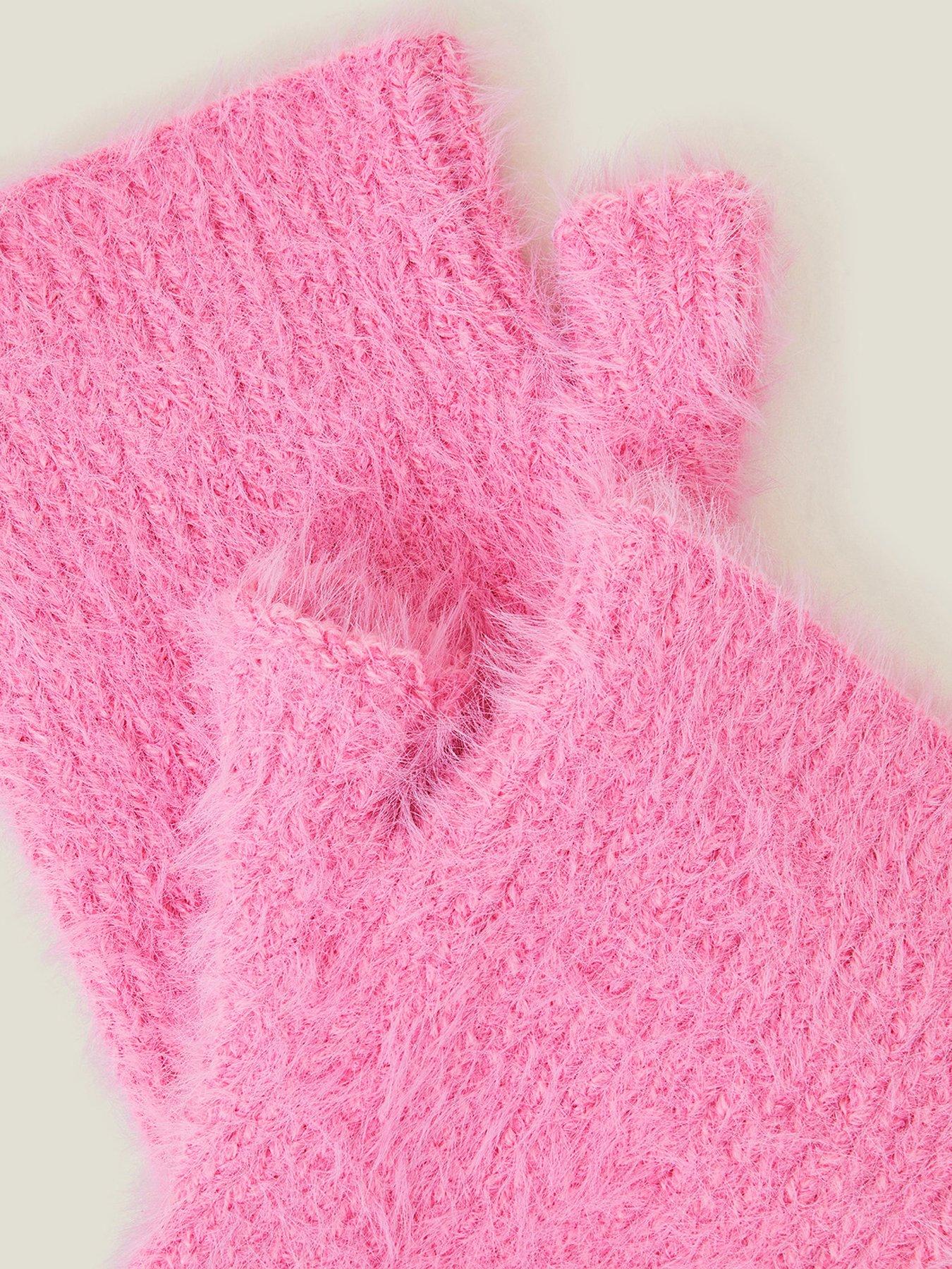 Image 2 of 2 of Accessorize Fluffy Midi Cut Off Gloves