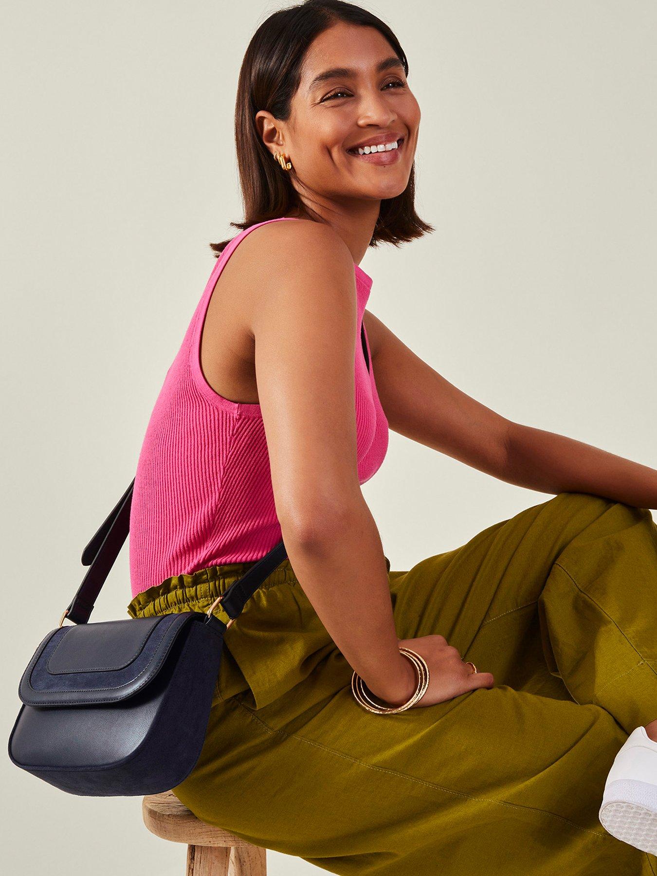Image 2 of 4 of Accessorize Suedette Flap Cross-body Bag