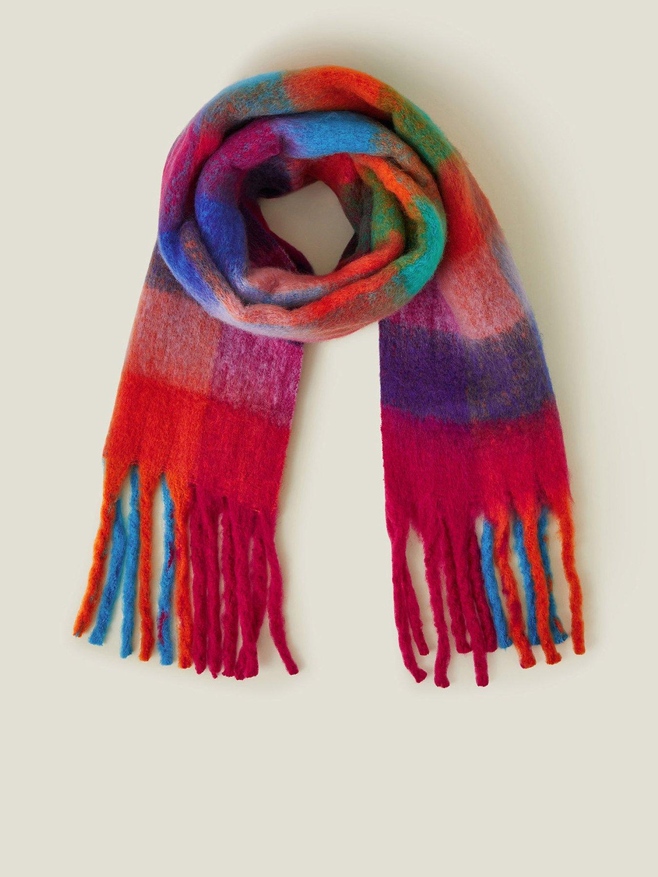 Image 1 of 3 of Accessorize Bright Multi Check Scarf