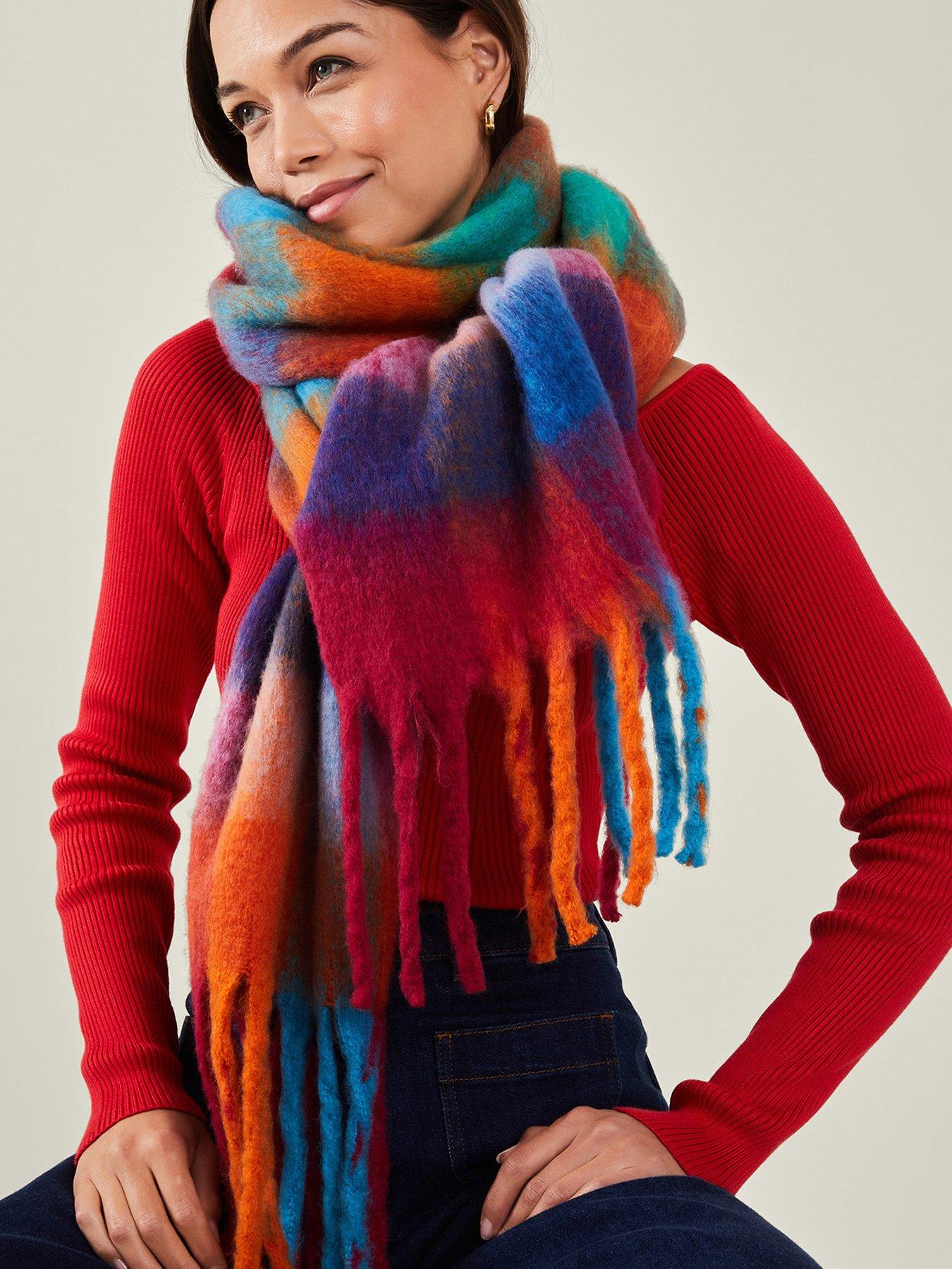 Image 2 of 3 of Accessorize Bright Multi Check Scarf