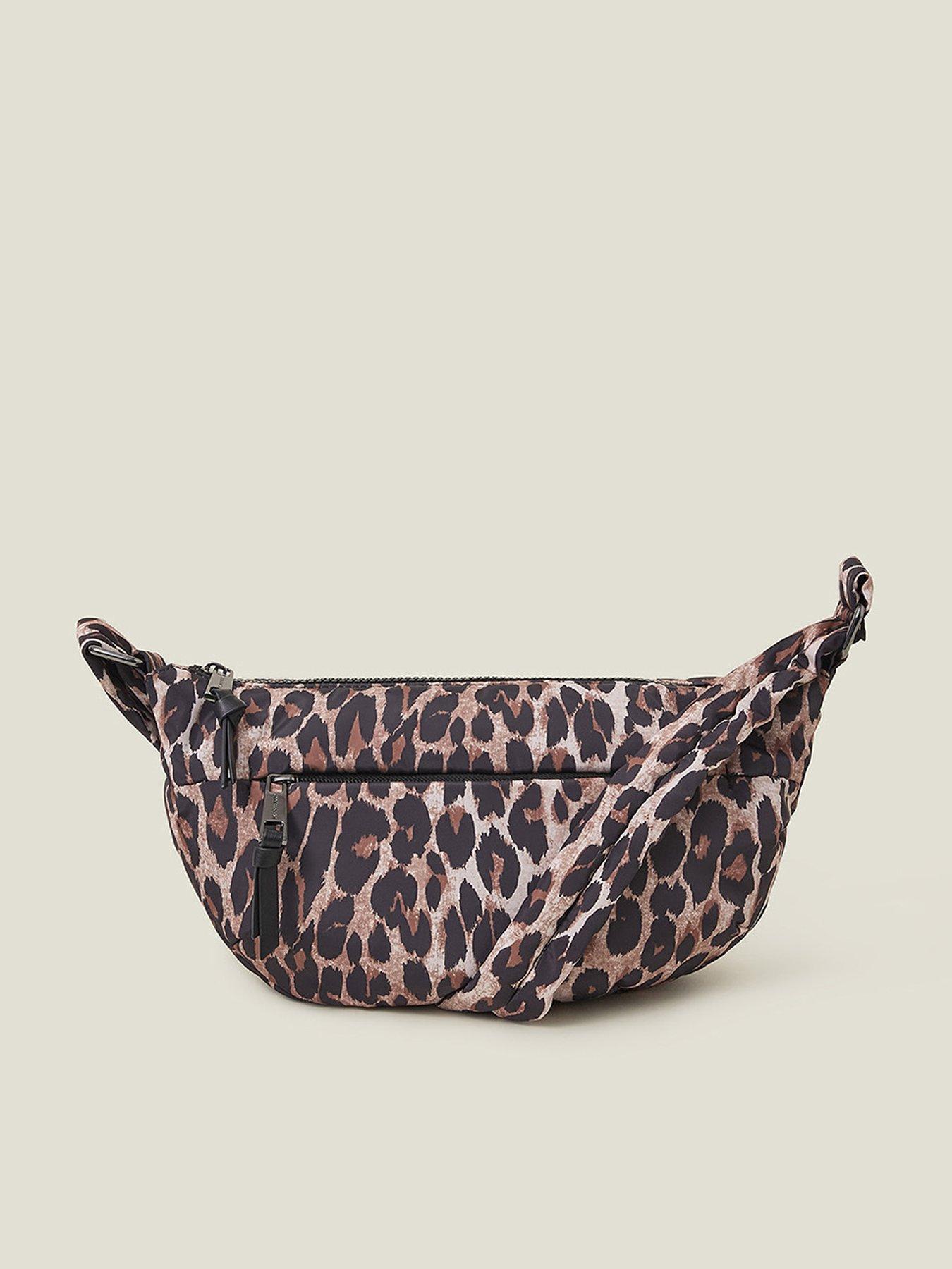 Image 1 of 5 of Accessorize Leopard Nylon Sling Cross Body