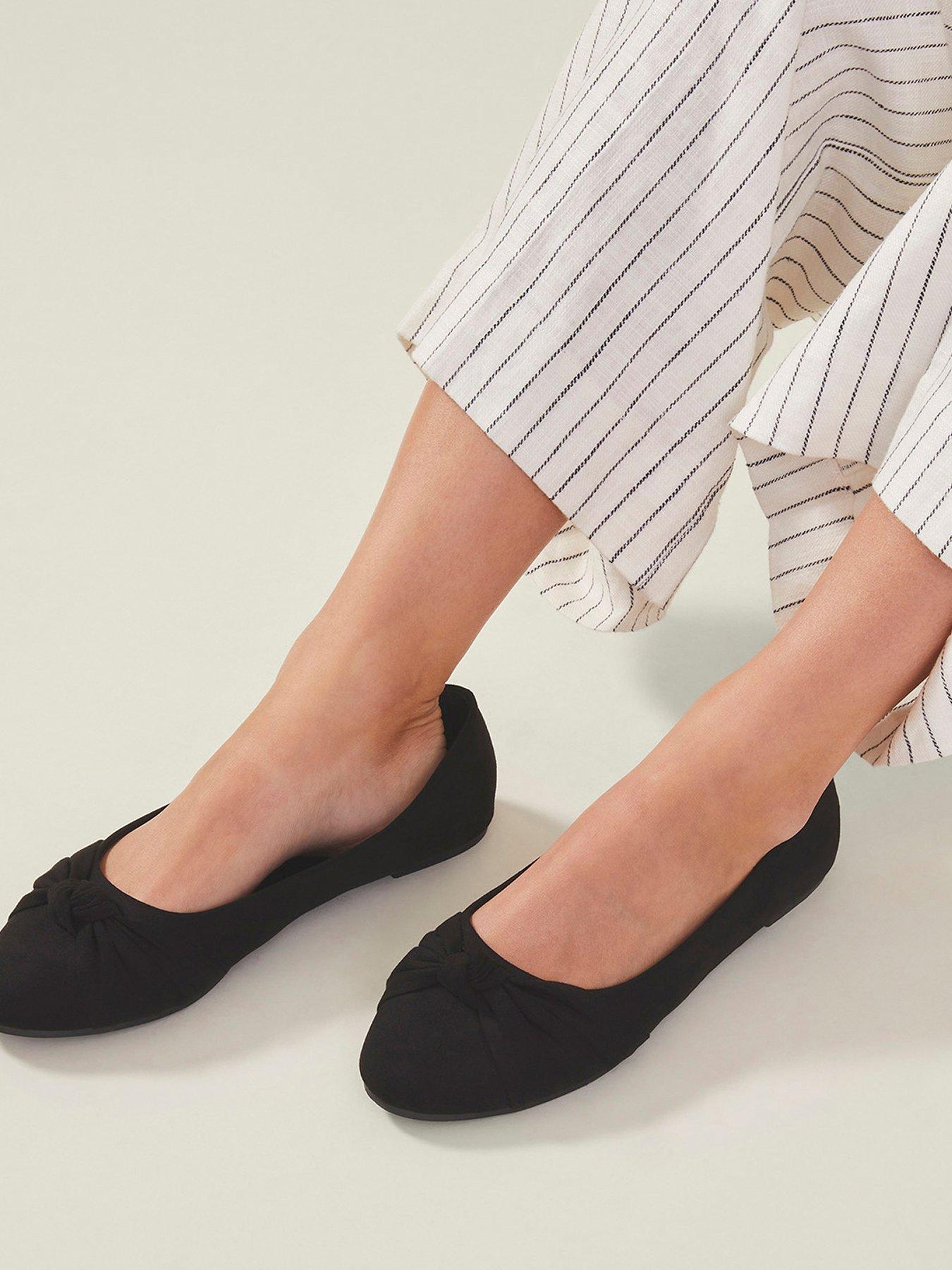 Image 4 of 4 of Accessorize Suedette Knot Ballerina Flats