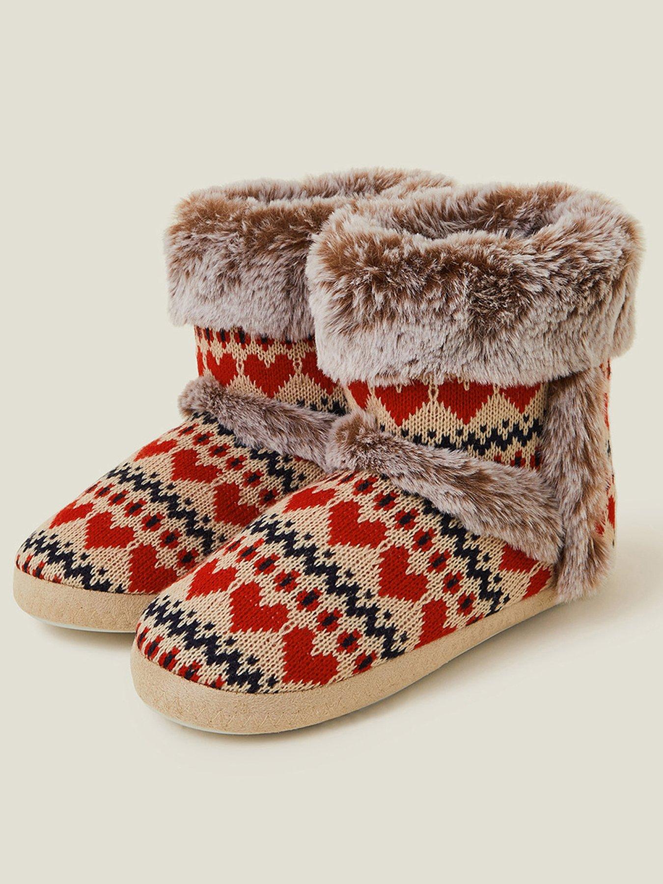 Image 2 of 4 of Accessorize Fairisle Slipper Boot - Multi