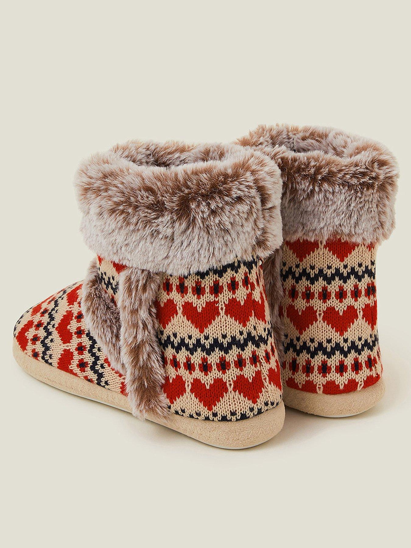 Image 3 of 4 of Accessorize Fairisle Slipper Boot - Multi