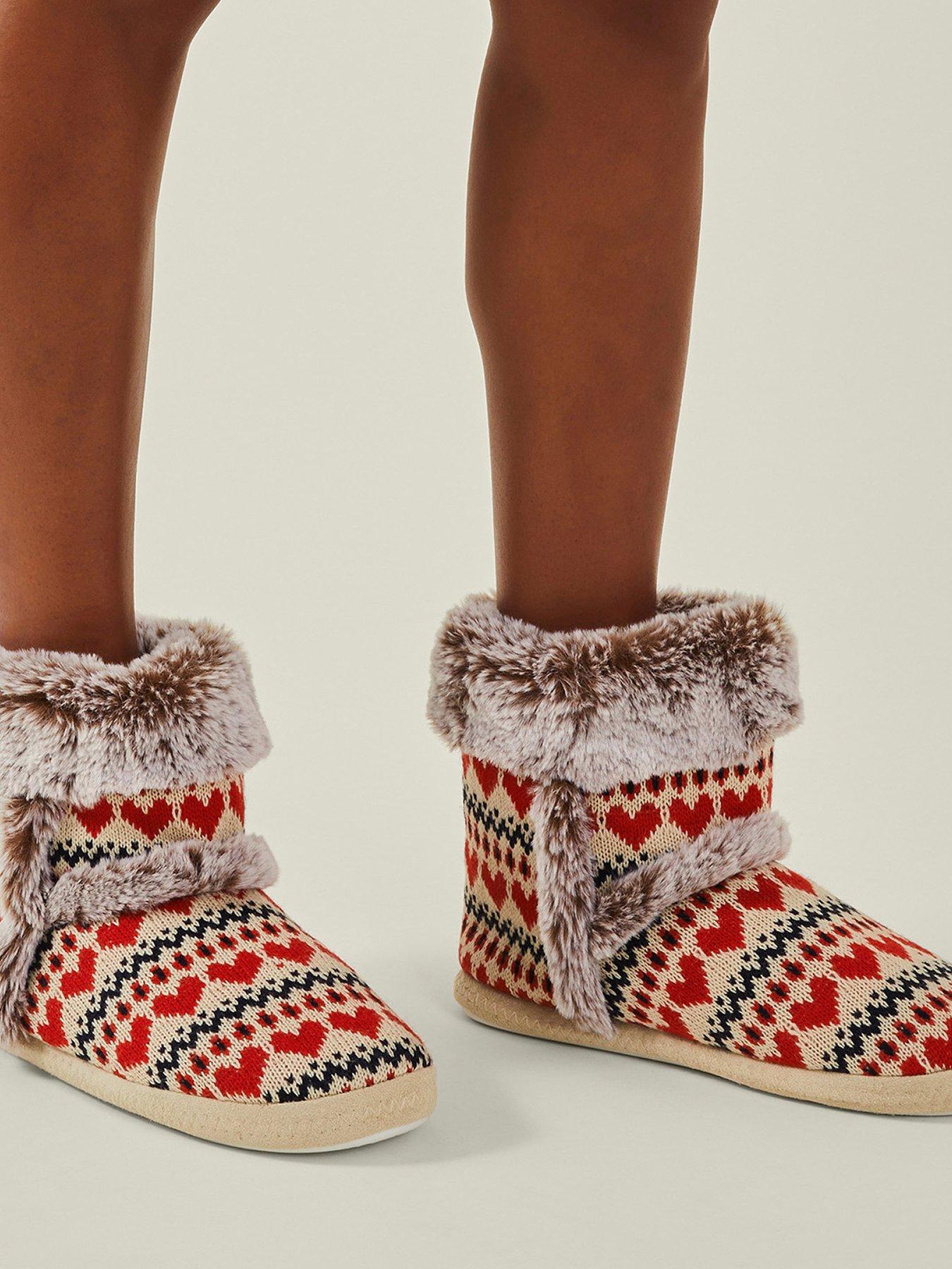 Image 4 of 4 of Accessorize Fairisle Slipper Boot - Multi