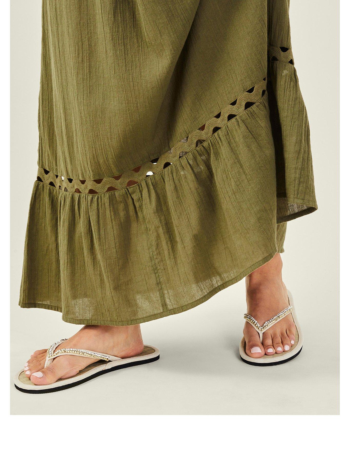 Image 3 of 4 of Accessorize Beaded Seagrass Flip Flops - Natural