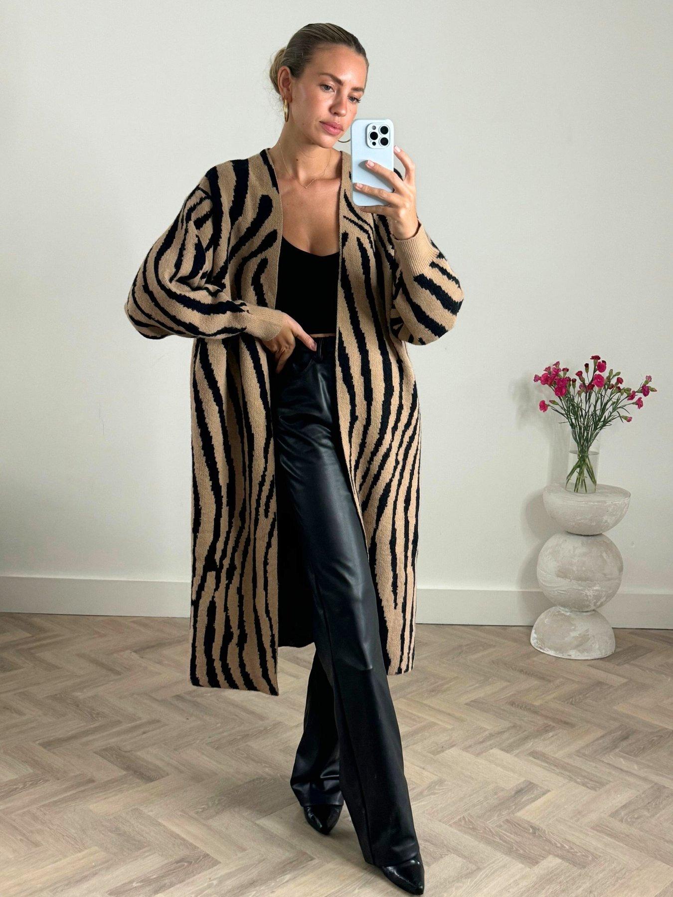 undefined Zebra Print Knitted Cardigan - Multi