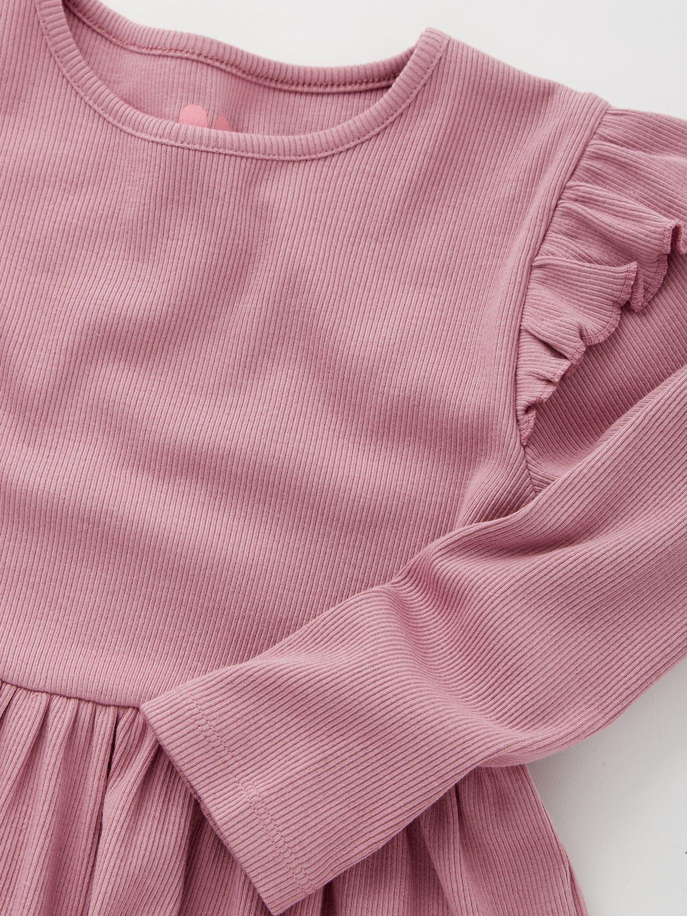 Image 3 of 4 of Mini V by Very Girls Rib Top And Legging Set - Pink