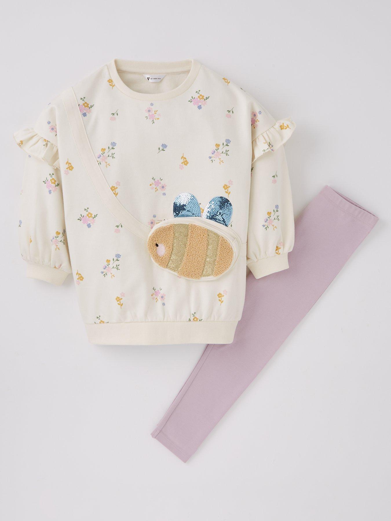 undefined Girls Bumblebee Bag Sweatshirt And Legging Set
