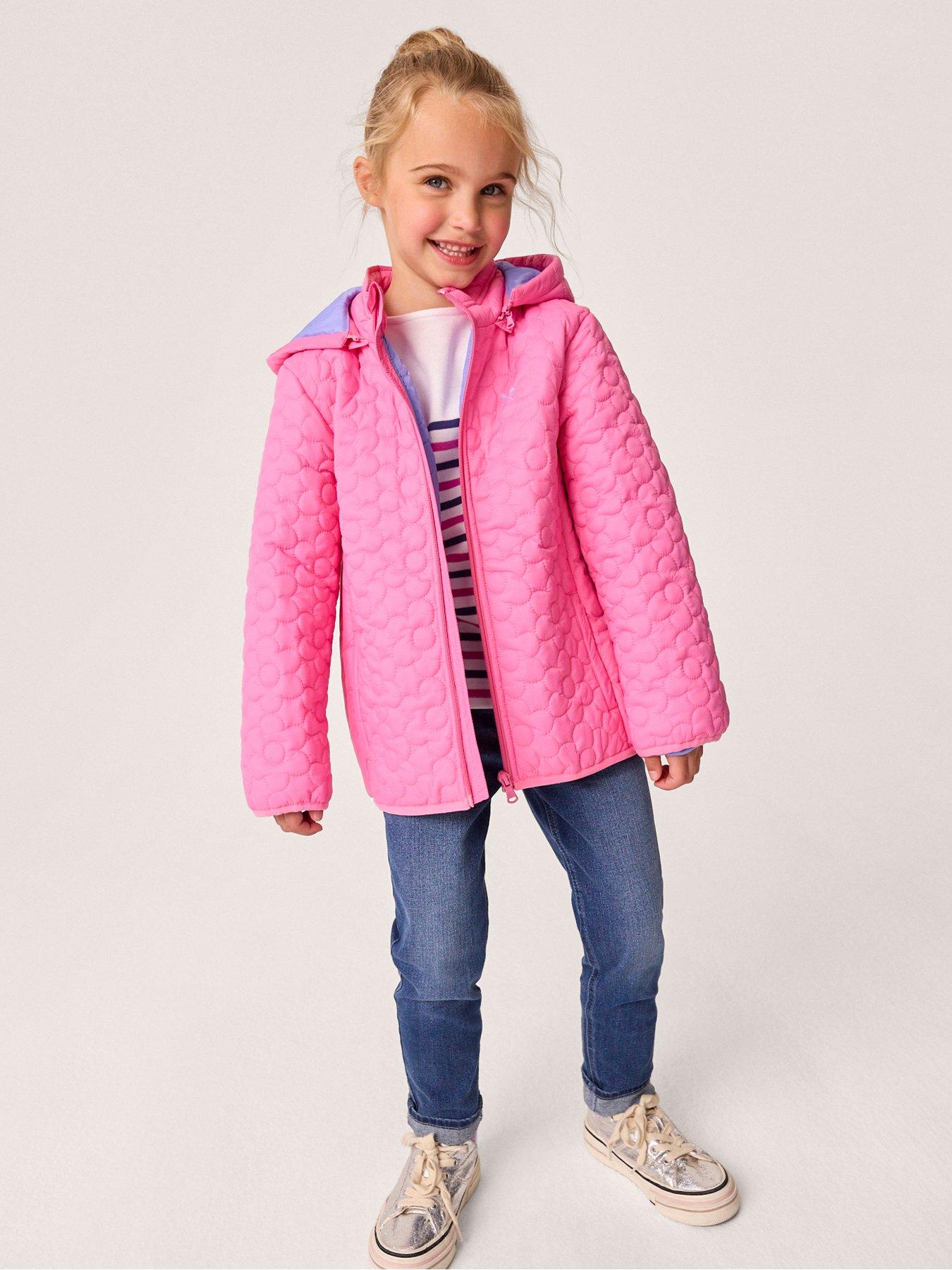 Crew Clothing Girls Lightweight Flower Quilted Jacket Pink Very