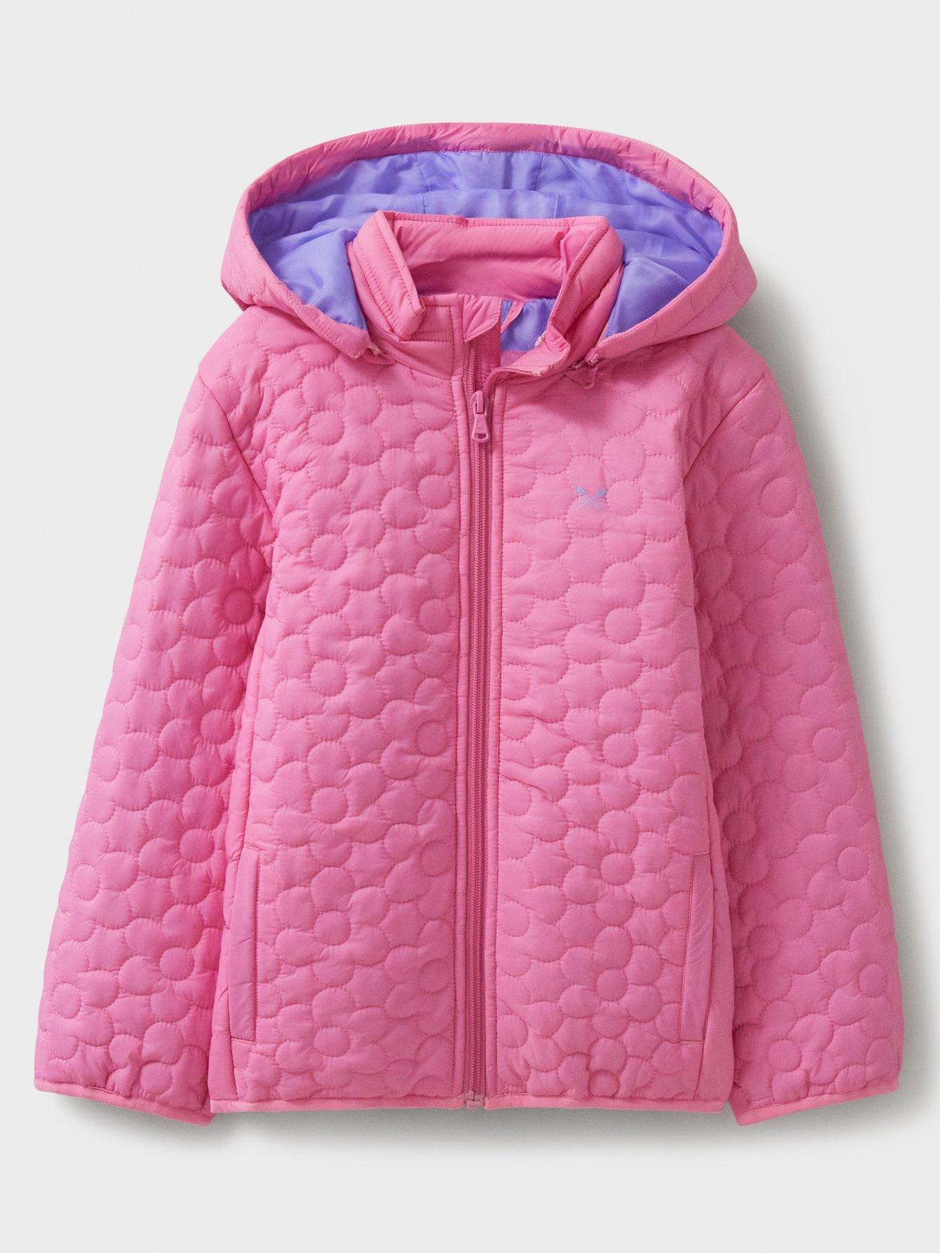 Crew Clothing Girls Lightweight Flower Quilted Jacket Pink Very