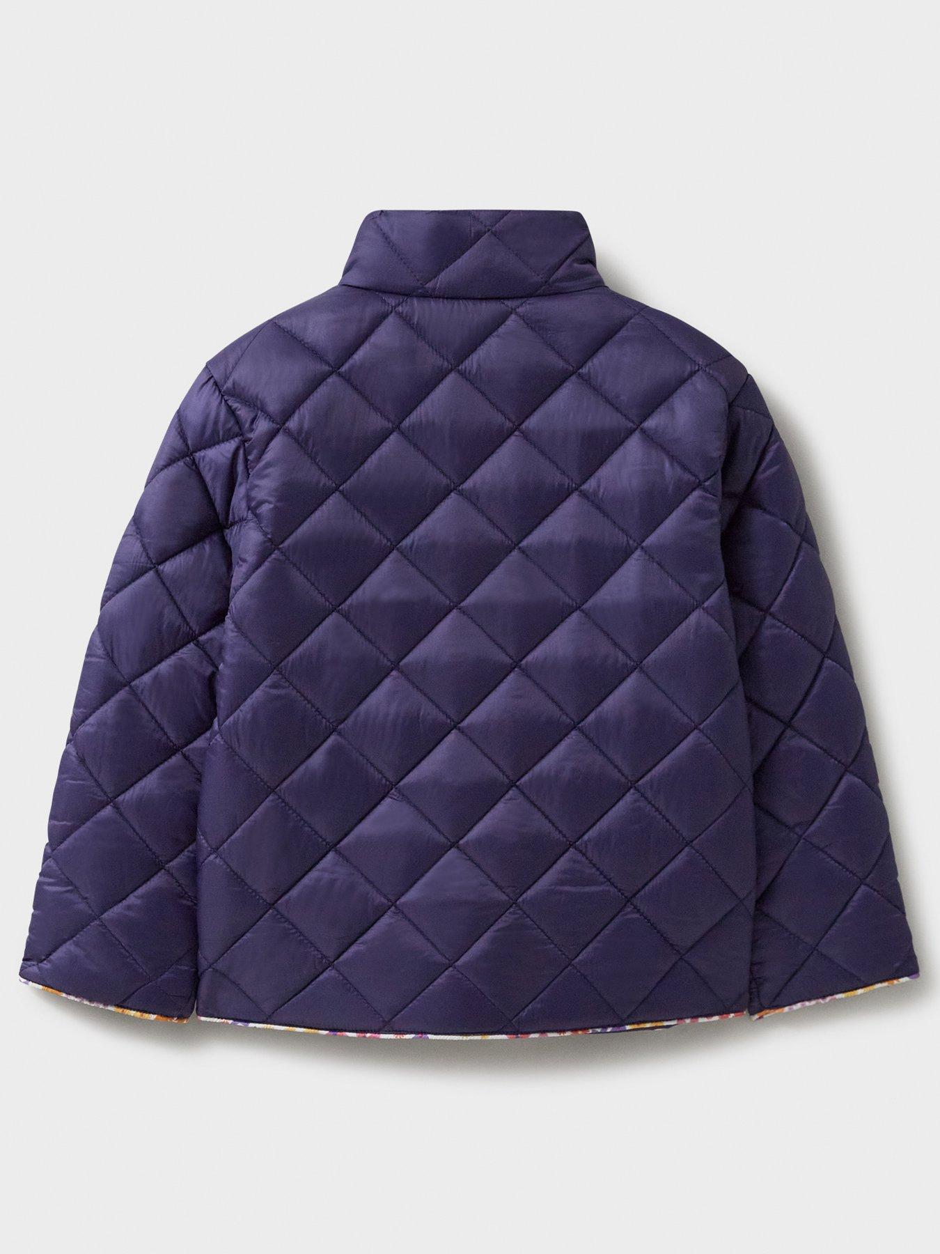 Image 2 of 6 of Crew Clothing Girls Shower Resistant Quilted Jacket - Navy