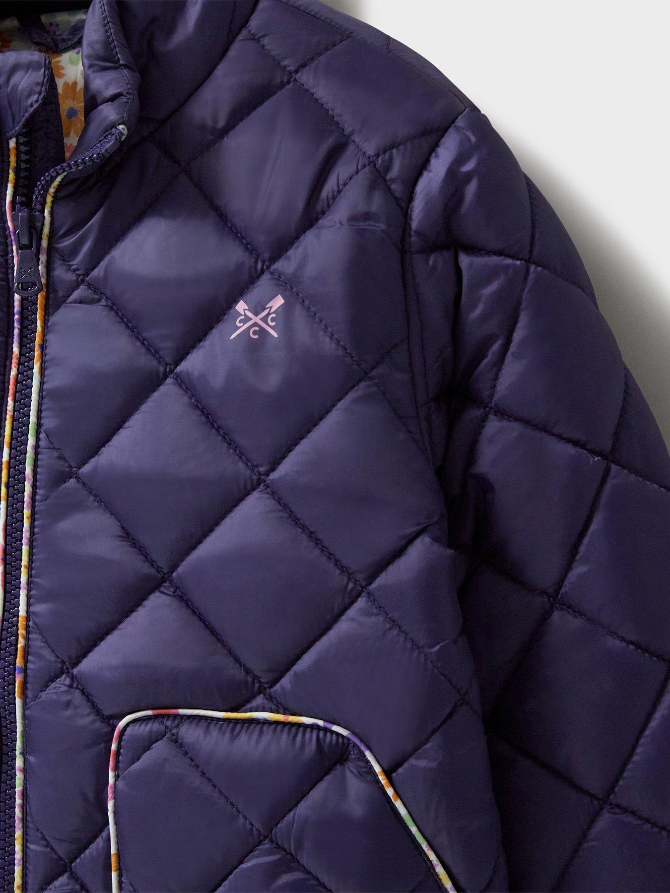 Image 5 of 6 of Crew Clothing Girls Shower Resistant Quilted Jacket - Navy