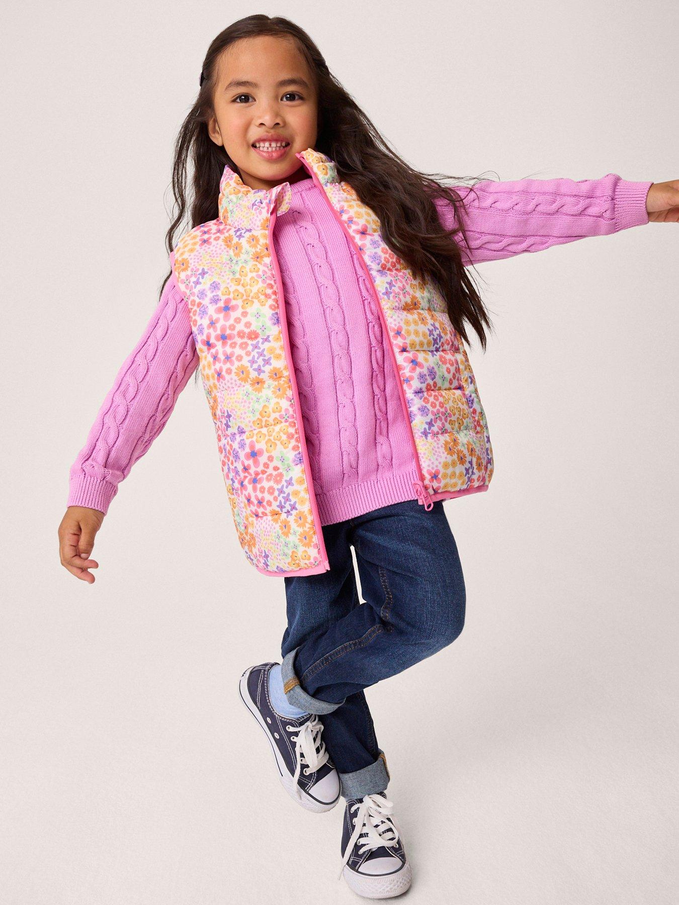 undefined Girls Reversible Lightweight Gilet - Light Pink